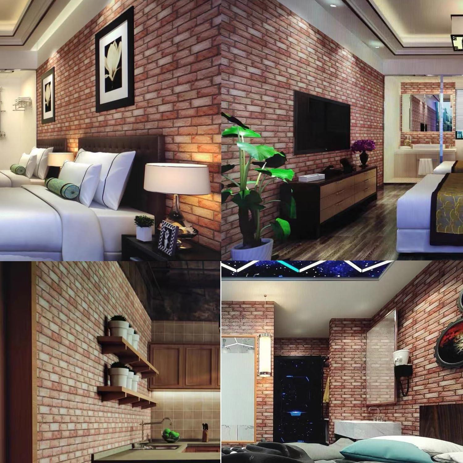 Paneles de Pared 3D Autoadhesivos Rojo PVC 30x30 cm 10PCS