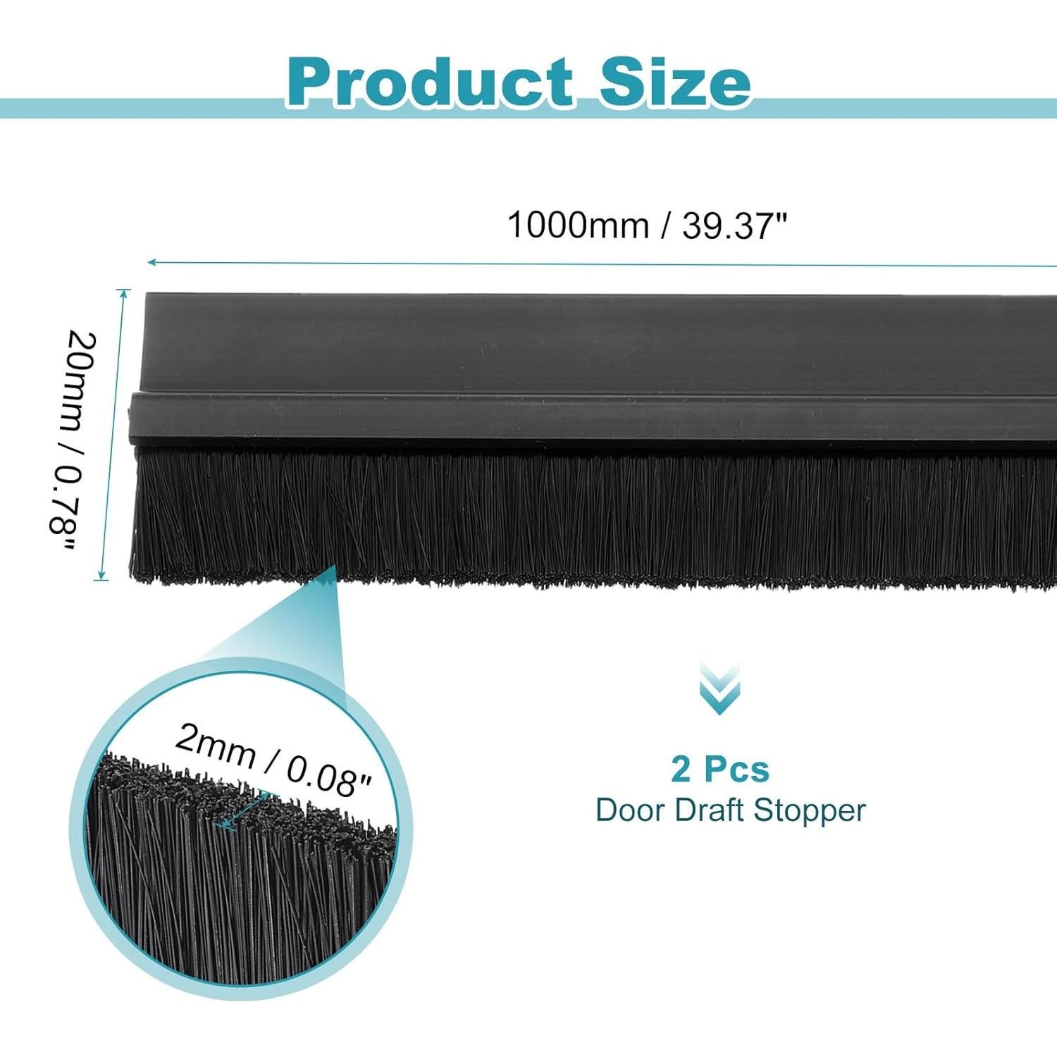 Tapón de Corrientes de Aire para Puertas uxcell 100 cm Negro