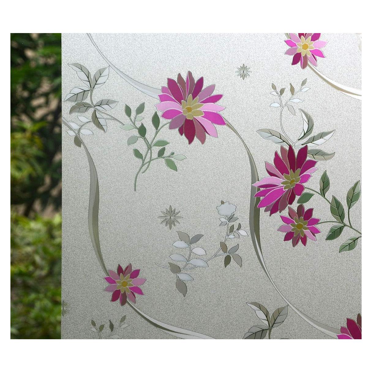 Película de Ventana Esmerilada VSUDO 30x200 cm Crisantemo Púrpura