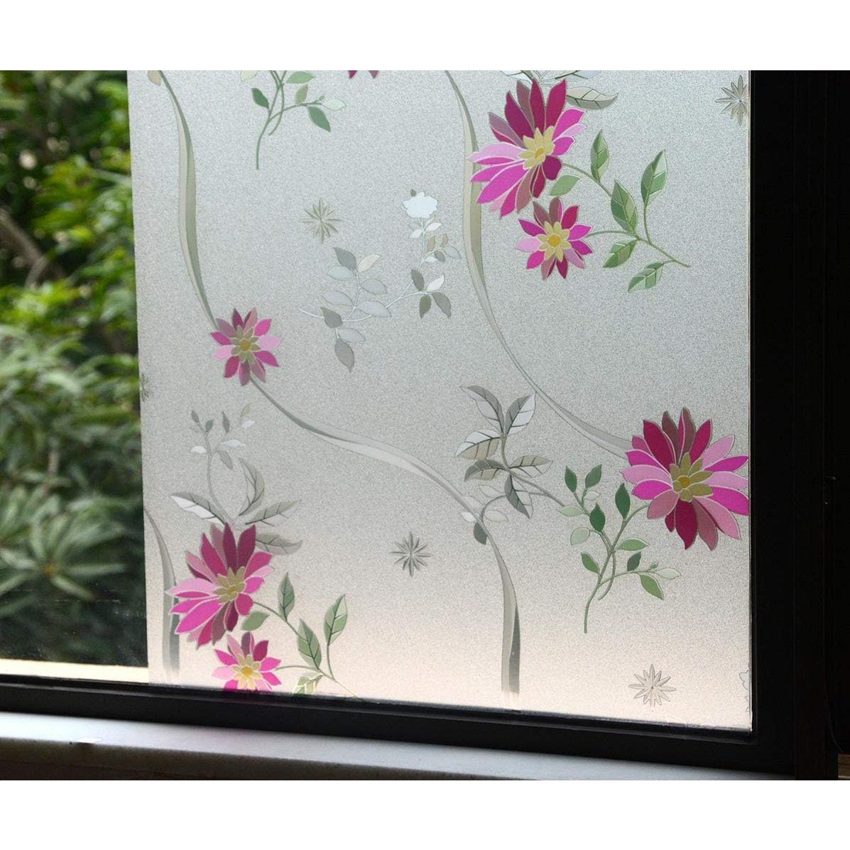 Película de Ventana Esmerilada VSUDO 30x200 cm Crisantemo Púrpura