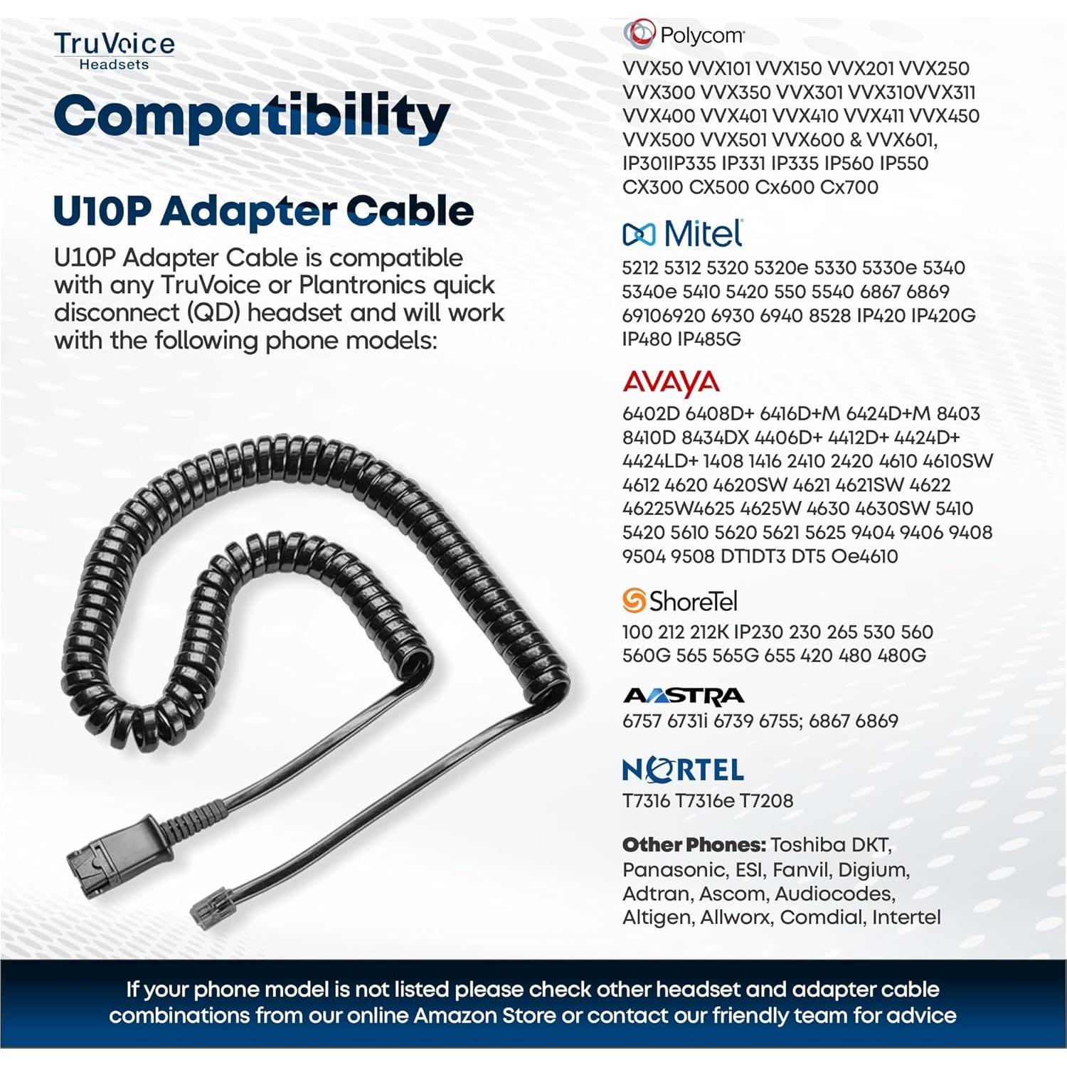 Auricular TruVoice HD-500 con Micrófono Cancelación Ruido