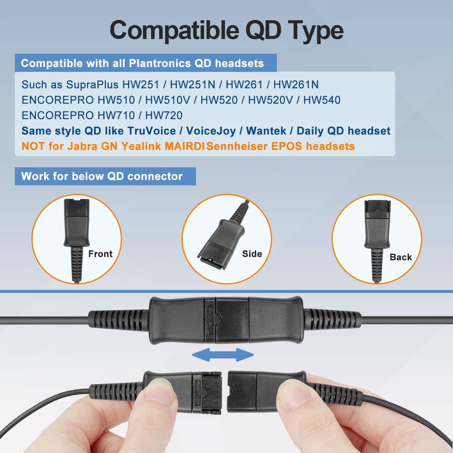 Adaptador de Auriculares 2.5mm CalleZ para Teléfonos Fijos