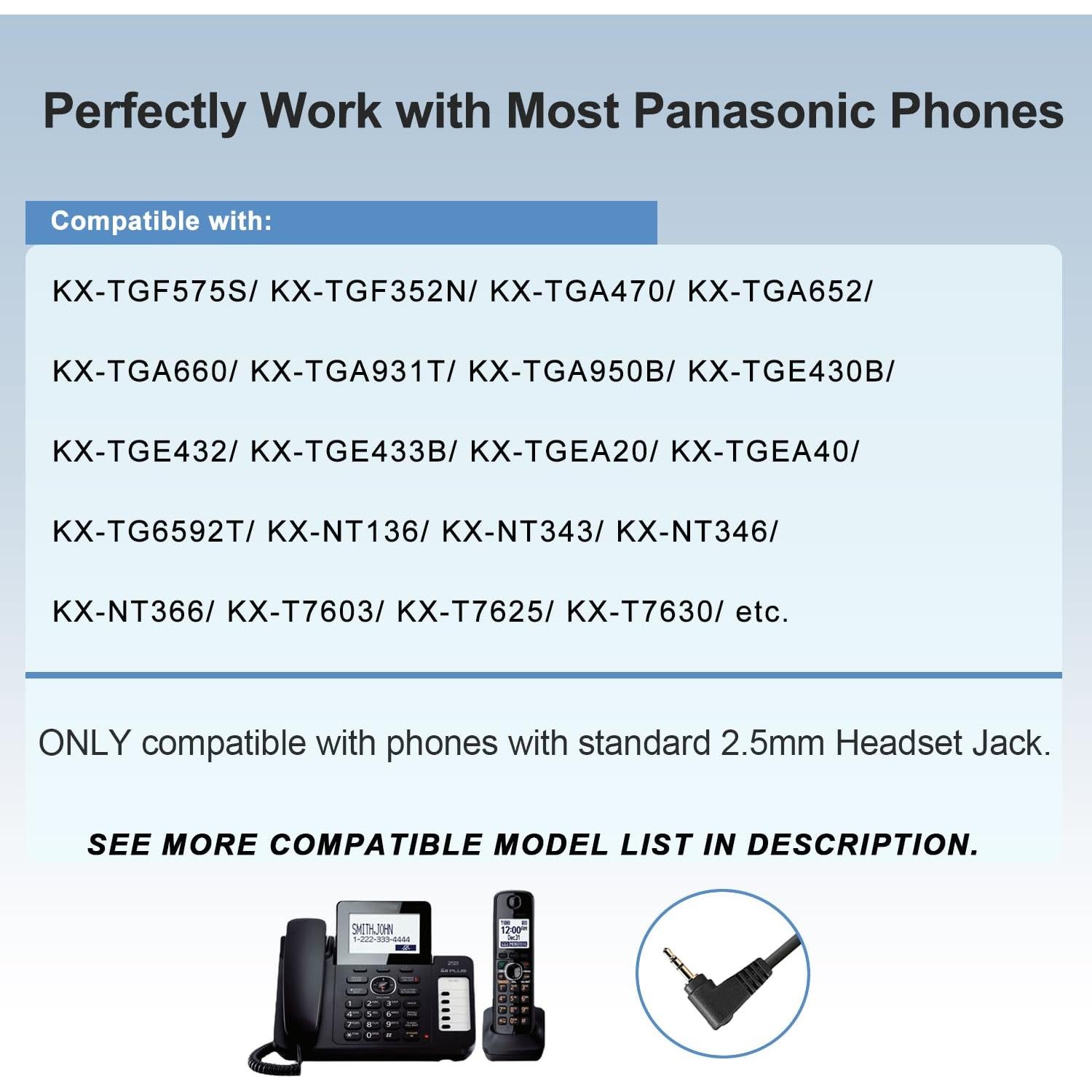 Adaptador de Auriculares 2.5mm CalleZ para Teléfonos Fijos