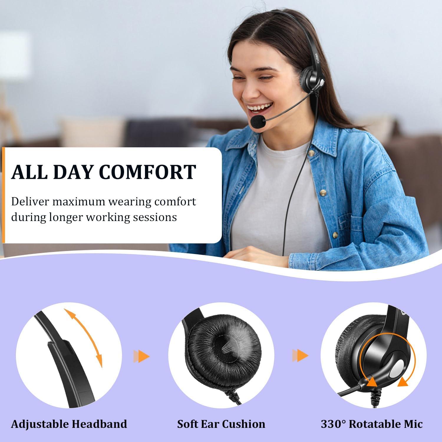 Auricular Callez RJ9 con Micrófono Cancelación de Ruido