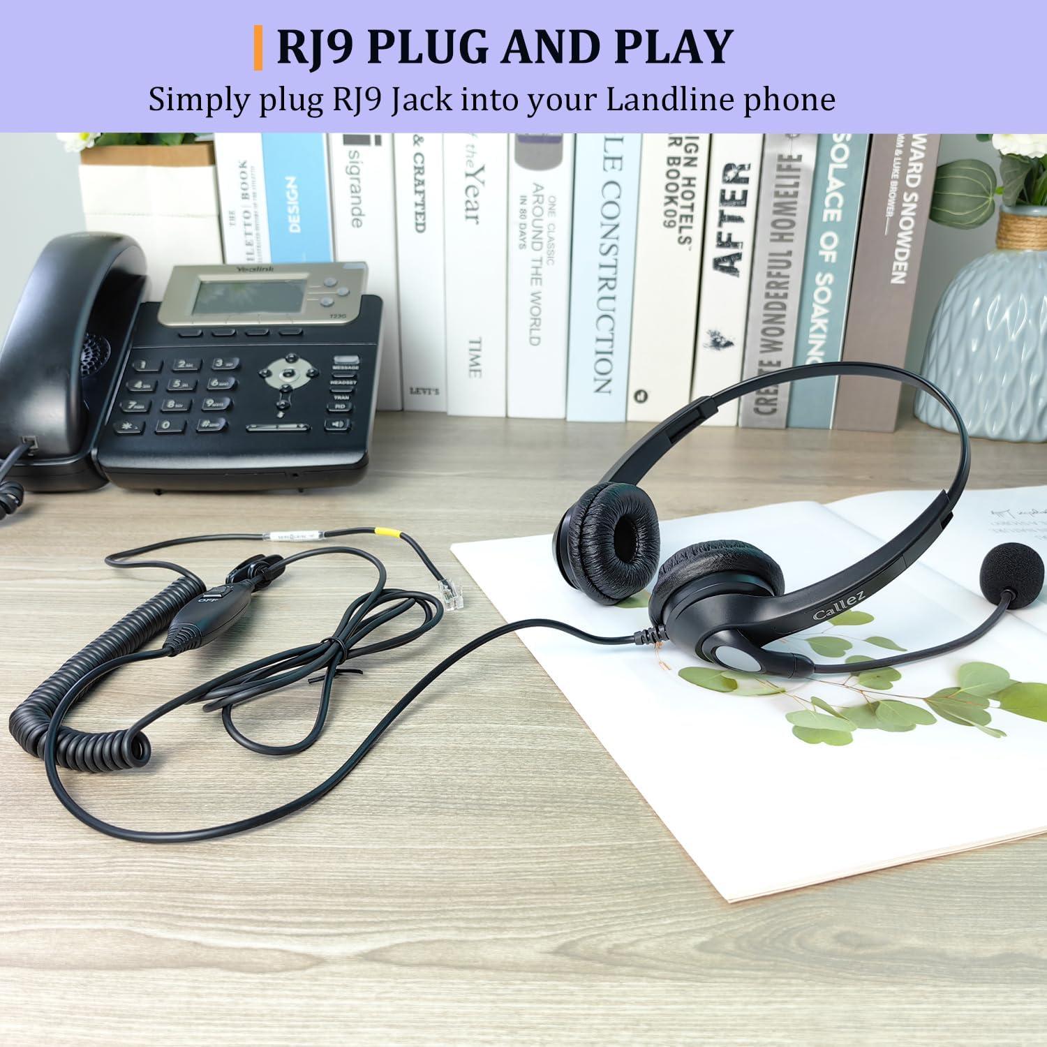 Auricular Callez RJ9 con Micrófono Cancelación de Ruido