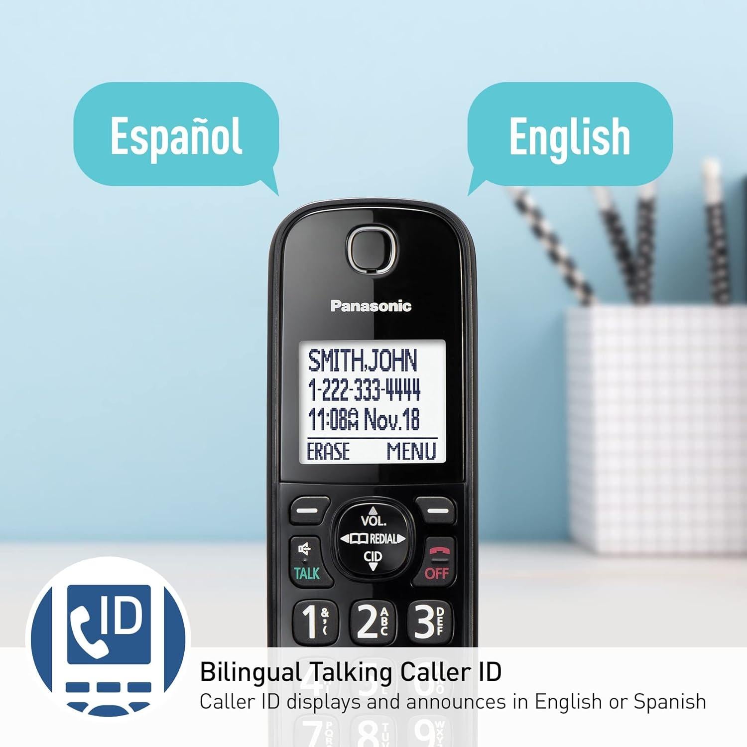 Teléfono Corded Panasonic KX-TGF892B con Bluetooth y 2 Manos Libres