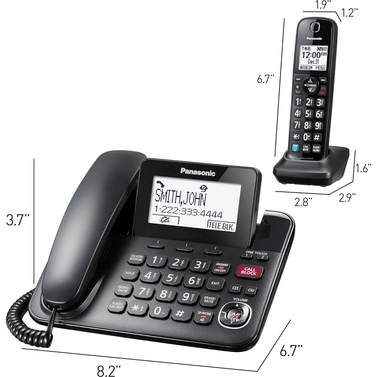 Teléfono Corded Panasonic KX-TGF892B con Bluetooth y 2 Manos Libres