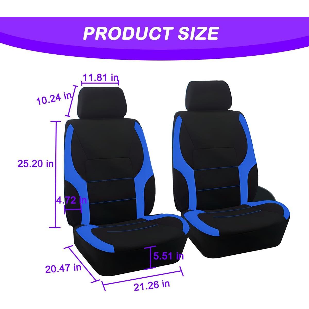 Fundas de Asiento Delantero Mandark Azul Impermeables 4PCS