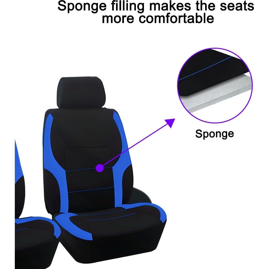 Fundas de Asiento Delantero Mandark Azul Impermeables 4PCS