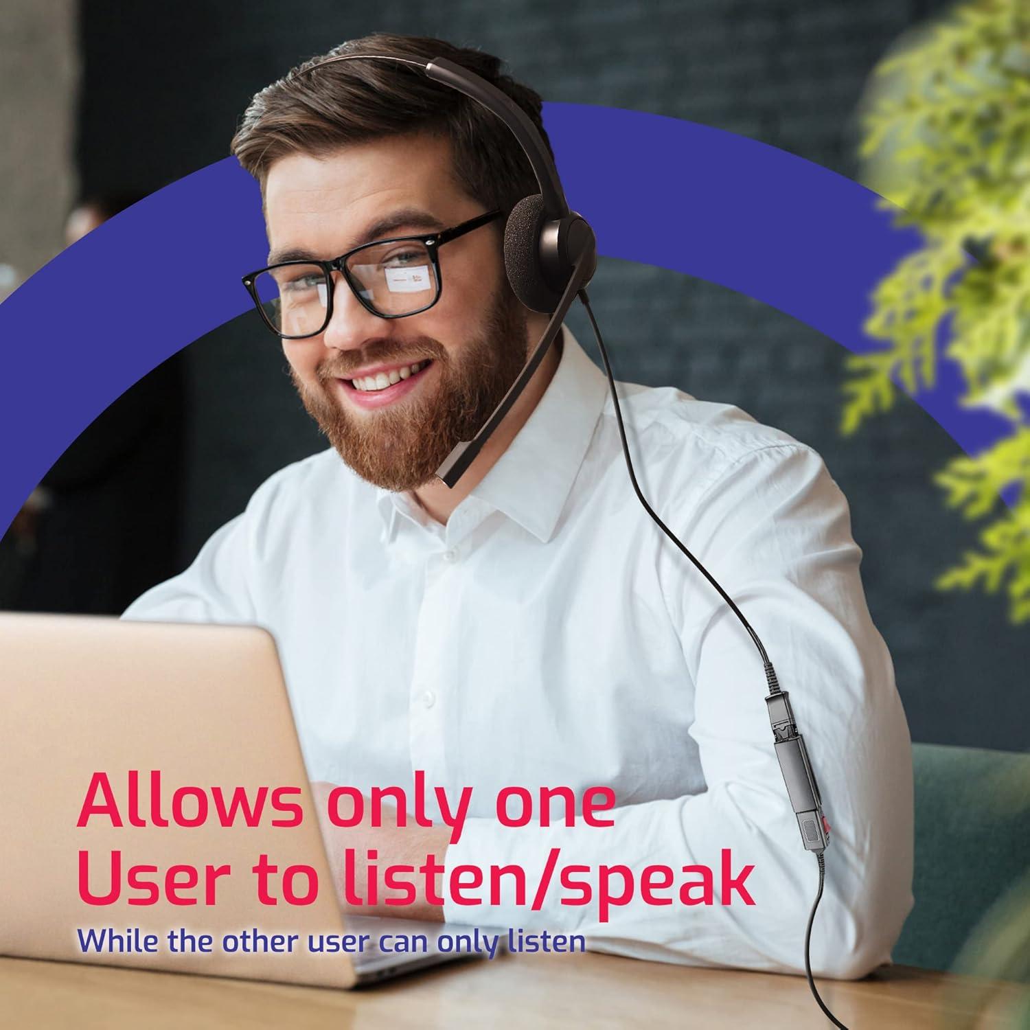 Divisor Y-Cord Plantronics GTW 27019-03 con Botón de Silencio