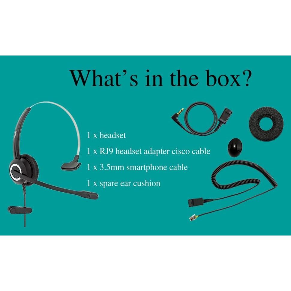 Auricular de Oficina Cisco RJ9 Voz HD con Adaptador 3.5mm