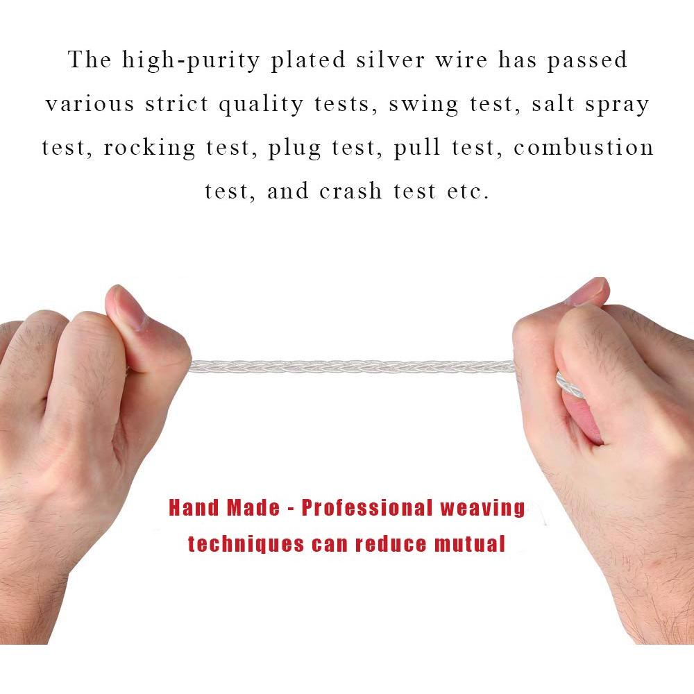 Cable de Reemplazo de Auriculares FEDAI MMCX 1.2m Plata