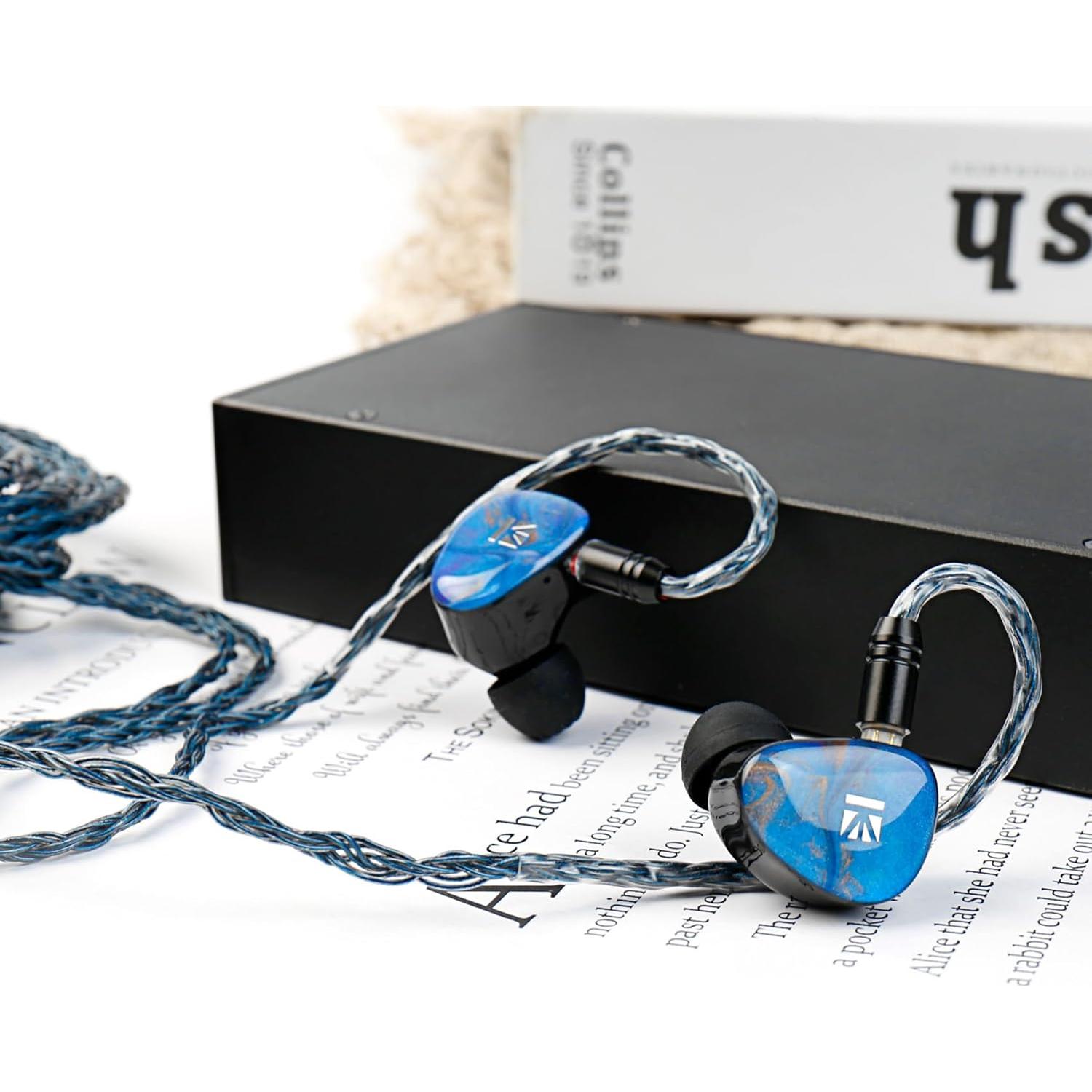 Cable IEM KBEAR ST24 Plus 2M MMCX 3.5mm Plata Hi-Fi