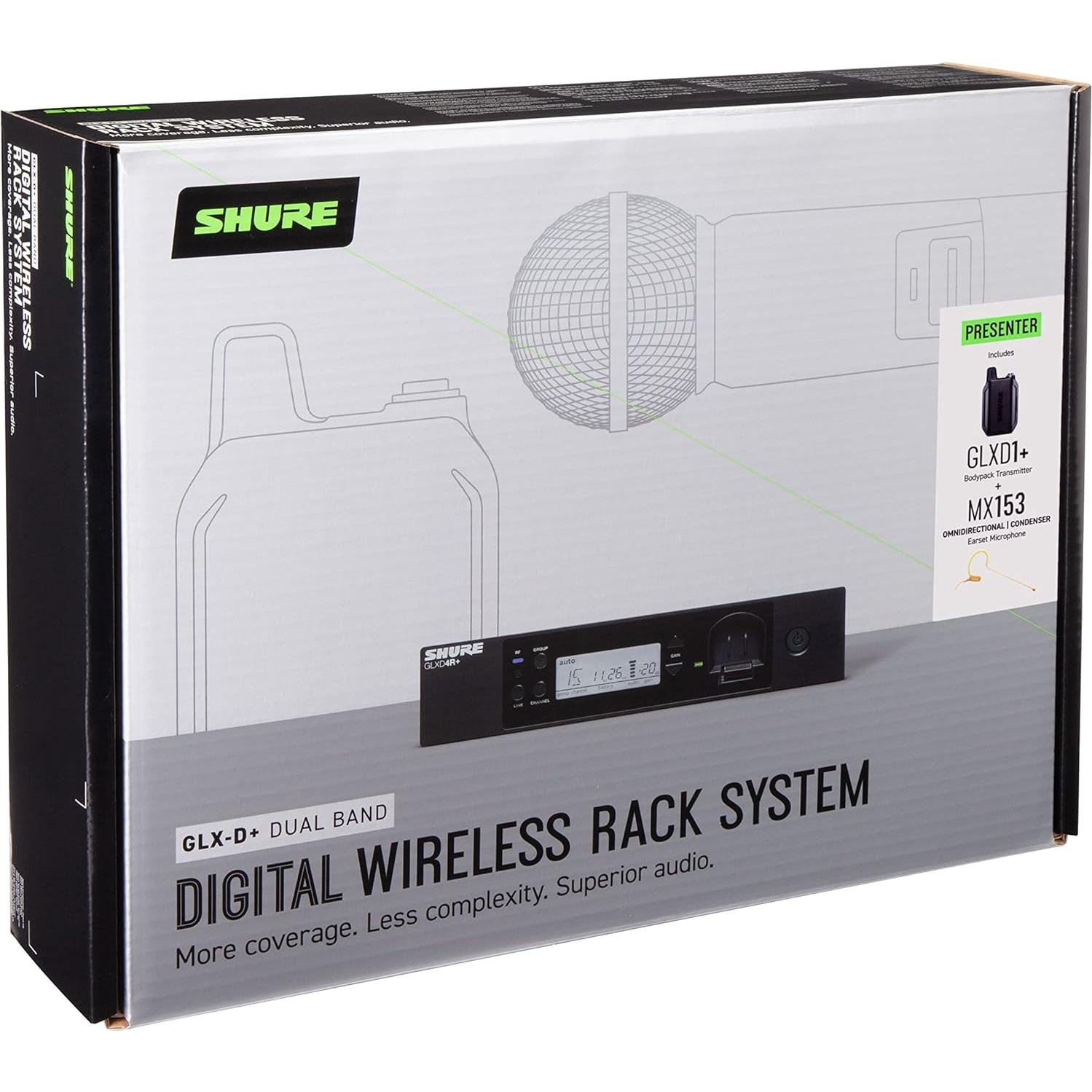 Micrófono Inalámbrico Shure GLXD14R+ con Diadema MX153