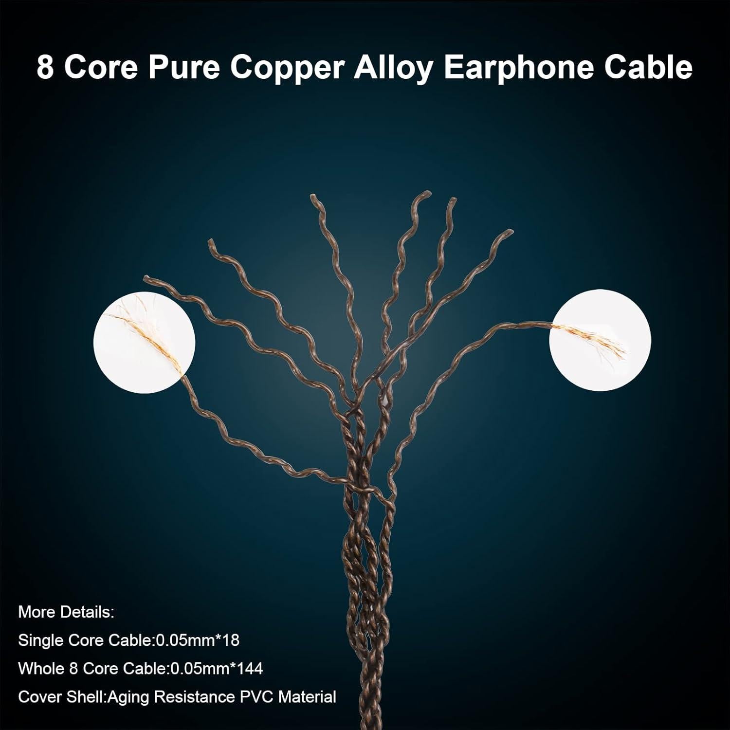 Cable de Reemplazo MMCX okcsc para Auriculares Shure 1.22m