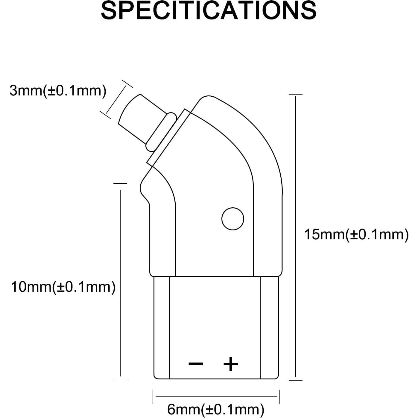 Adaptador 2 Pin Femenino a MMCX Masculino okcsc - Negro