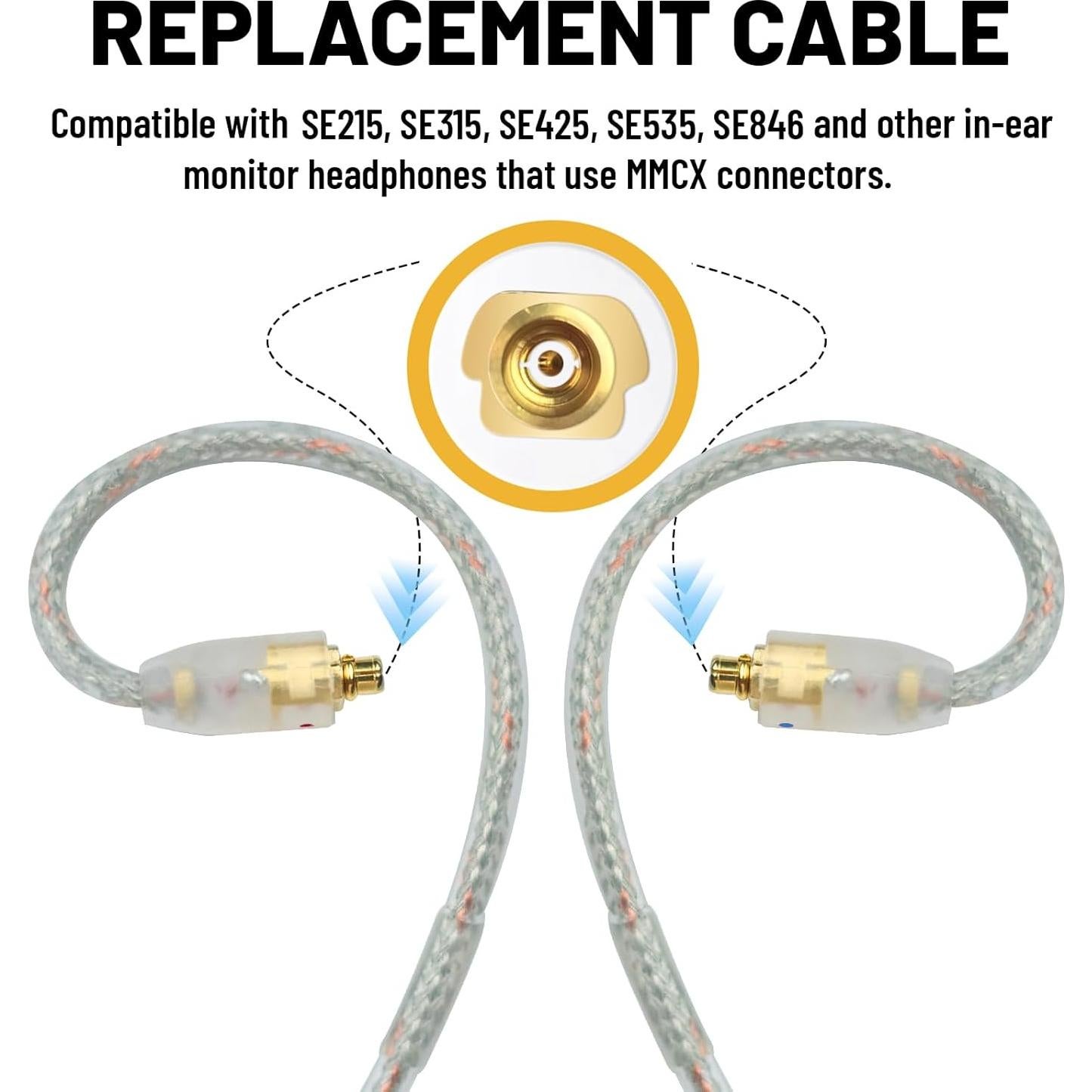 Cable de Reemplazo para Auriculares Toehube MMCX 1.6m