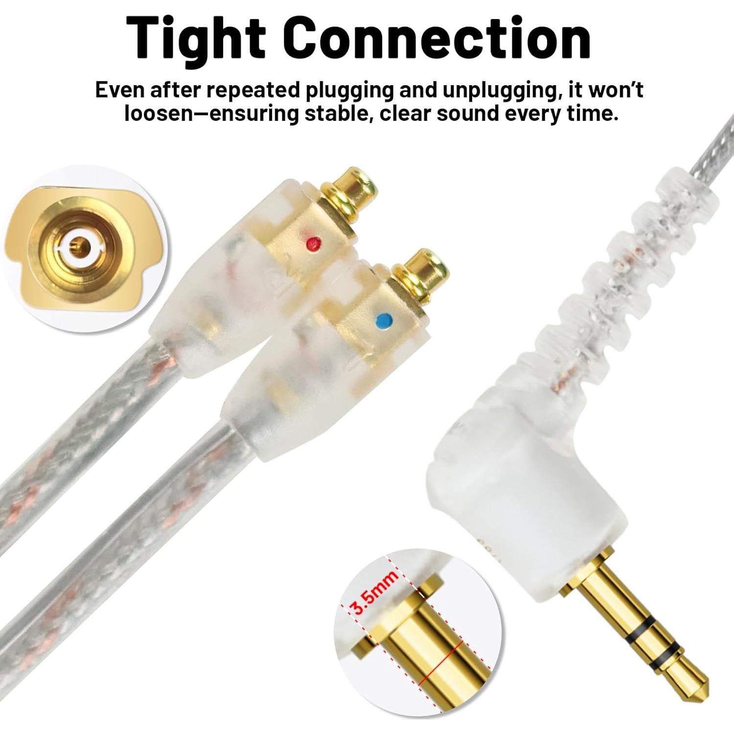 Cable de Reemplazo para Auriculares Toehube MMCX 1.6m