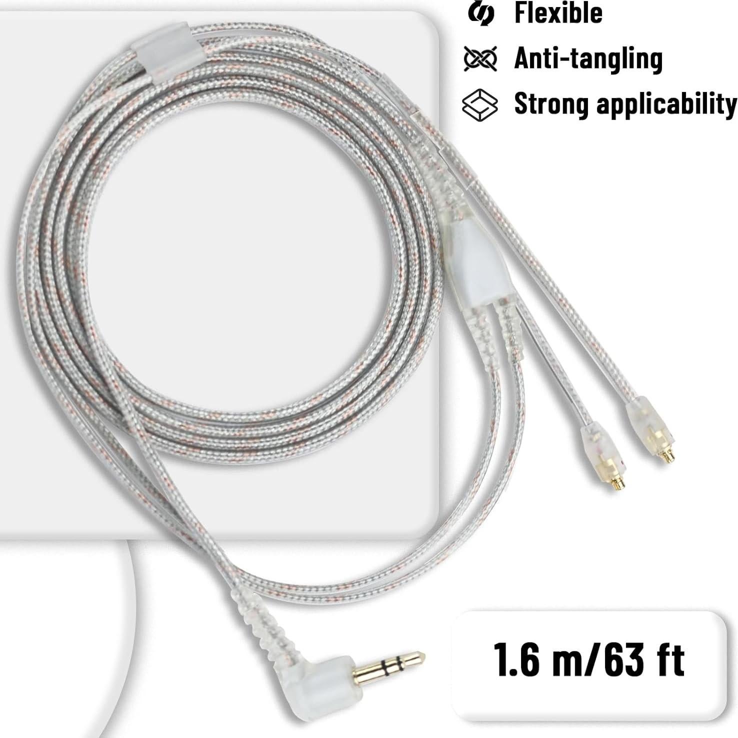 Cable de Reemplazo para Auriculares Toehube MMCX 1.6m