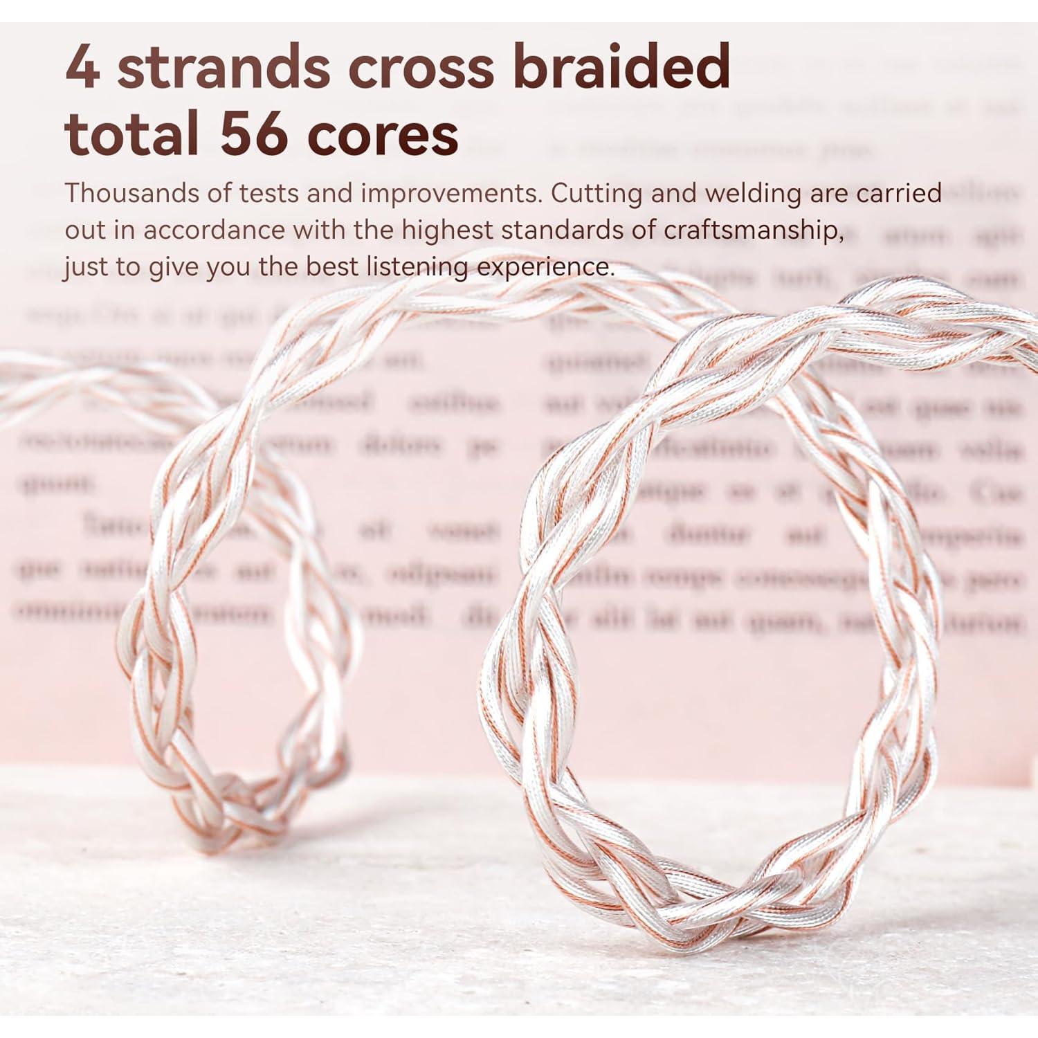 Cable MMCX 3.5mm KBEAR FunMusic 1.22m Cobre OFC Baño Plata