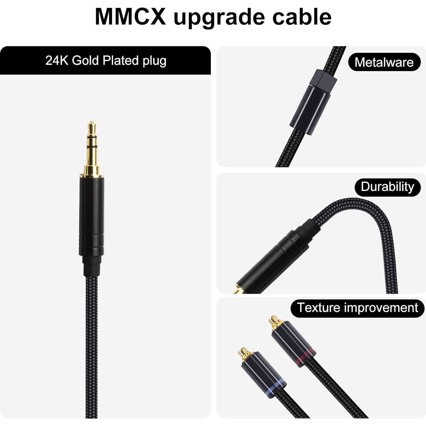 Cable de actualización MMCX 4.4mm OKCSC 1.31m chapado en oro