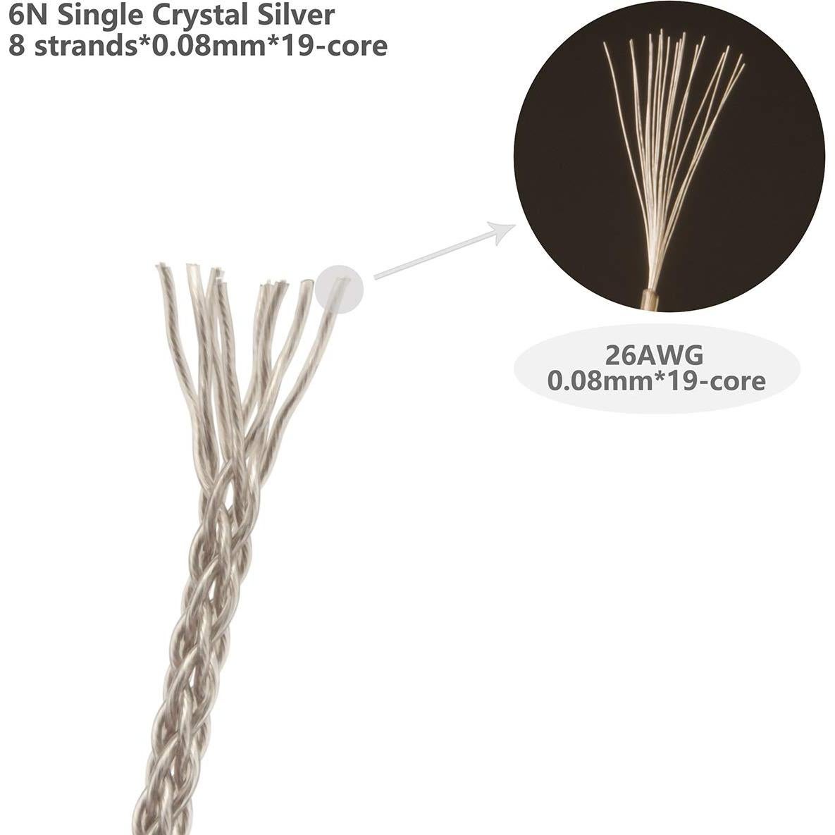 Cable de Mejora GUCraftsman 6N Plata 1.2m 4.4mm para Auriculares