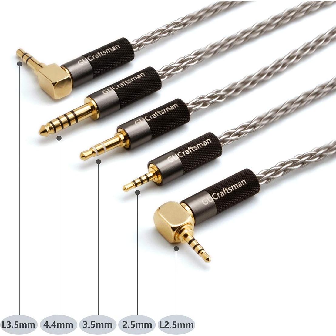 Cable de Mejora GUCraftsman 6N Plata 1.2m 4.4mm para Auriculares