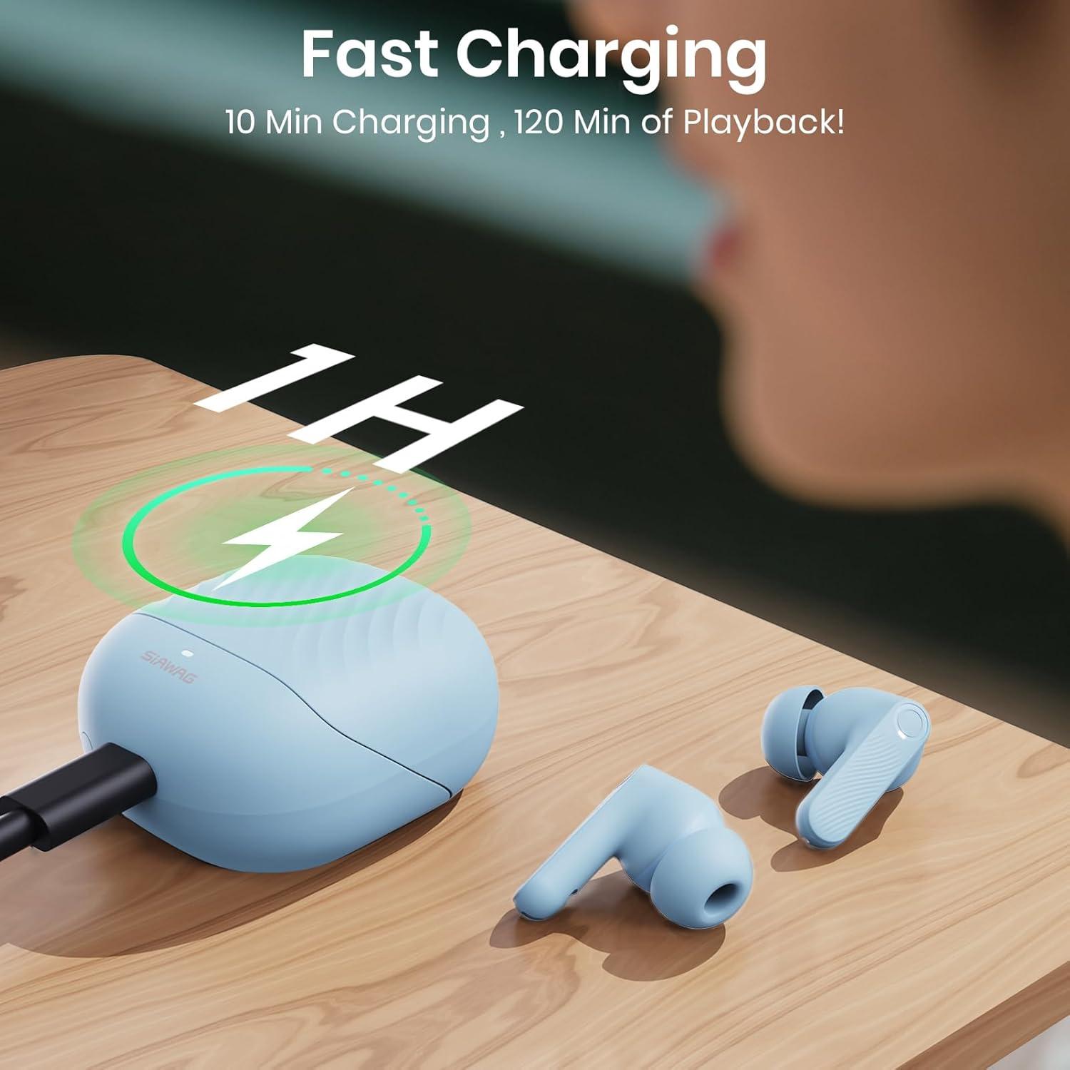 Auriculares Inalámbricos SIAWAG BTW73002 Bluetooth 5.4 100H ANC