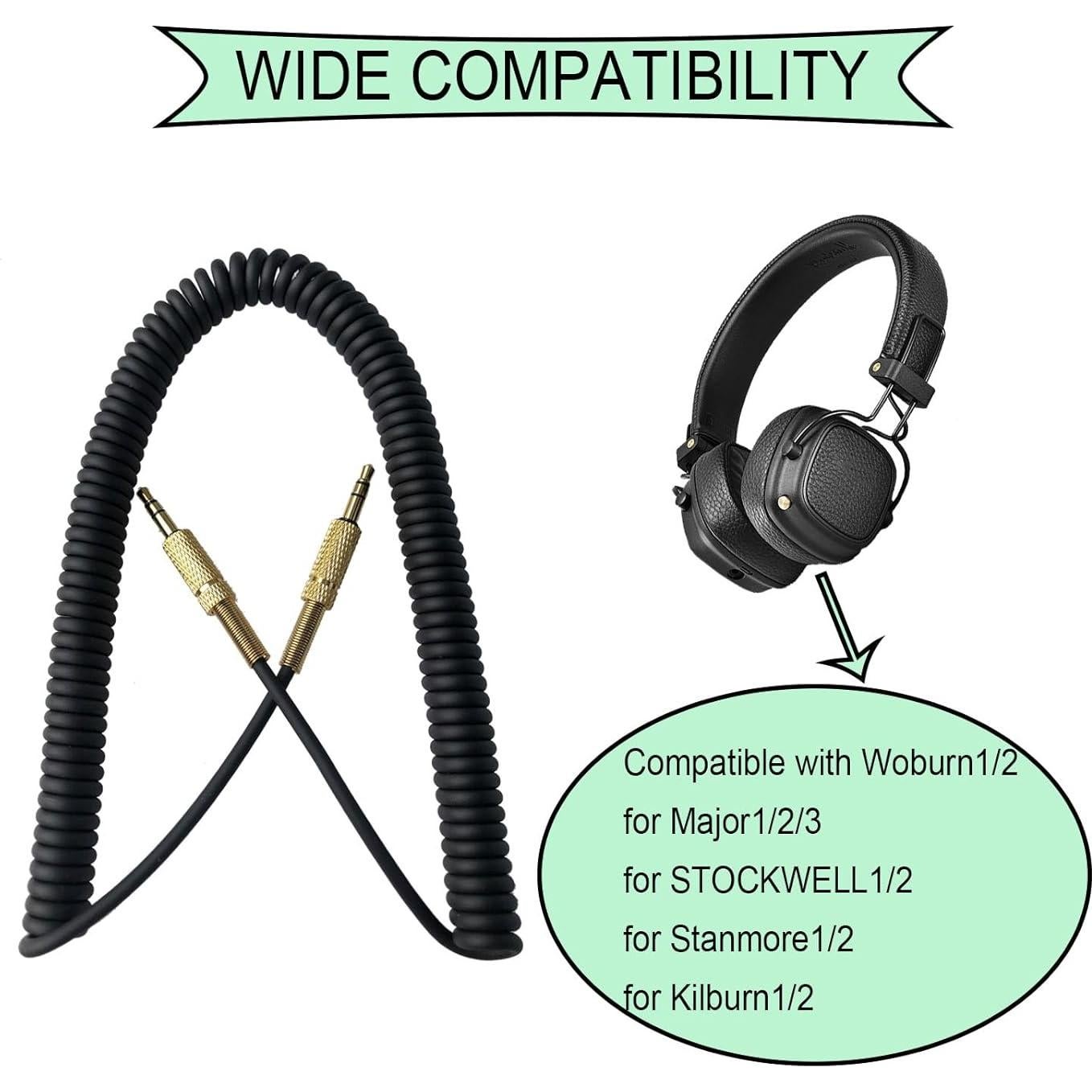 Cable de audio de reemplazo SPTSSWET 0.61m 3.5mm para auriculares Marshall