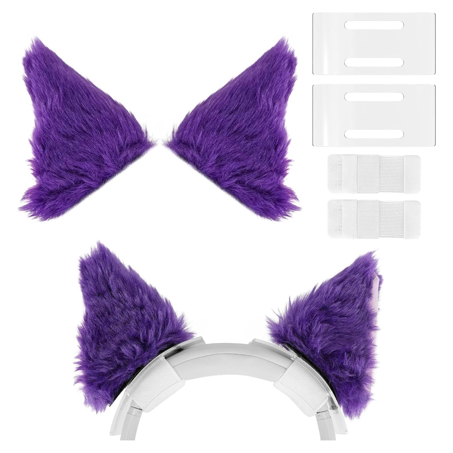 Conjunto Espaciador Diadema Orejas de Gato Geekria Púrpura