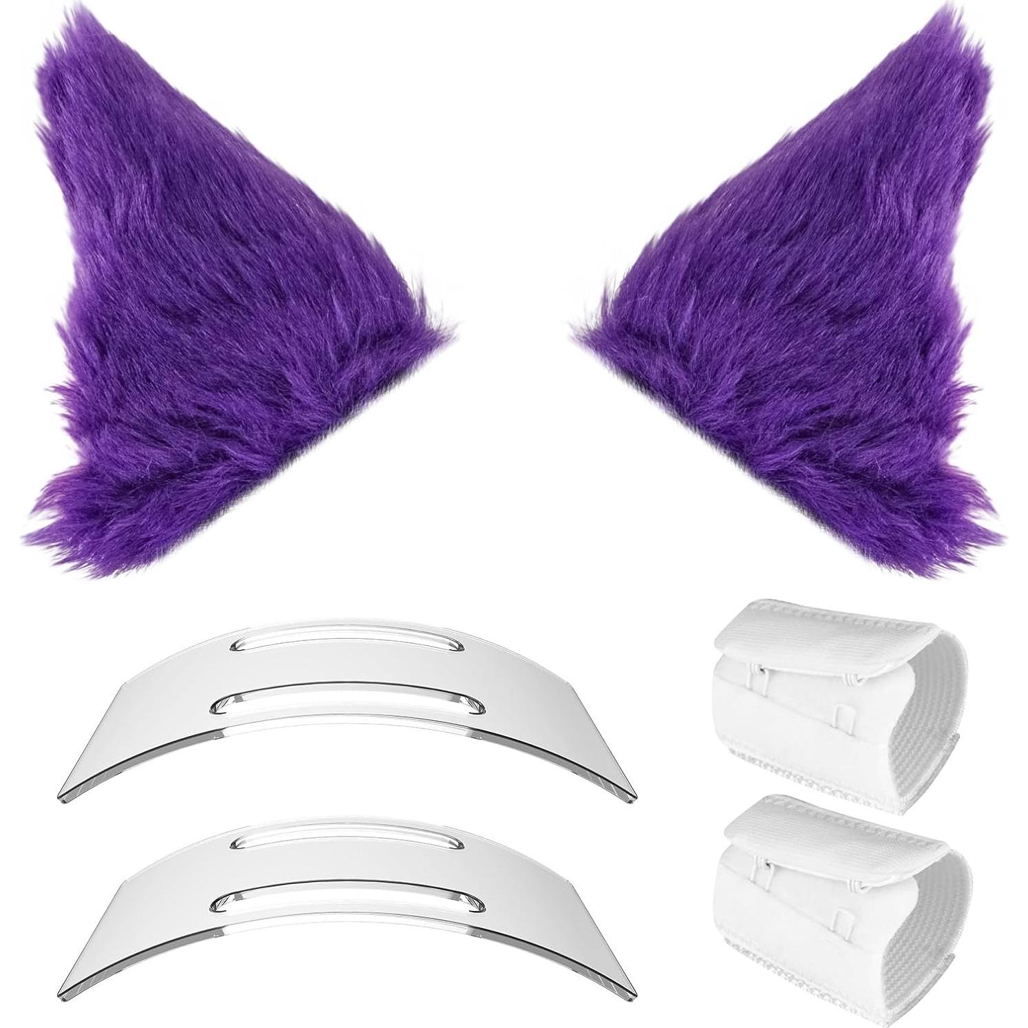 Conjunto Espaciador Diadema Orejas de Gato Geekria Púrpura