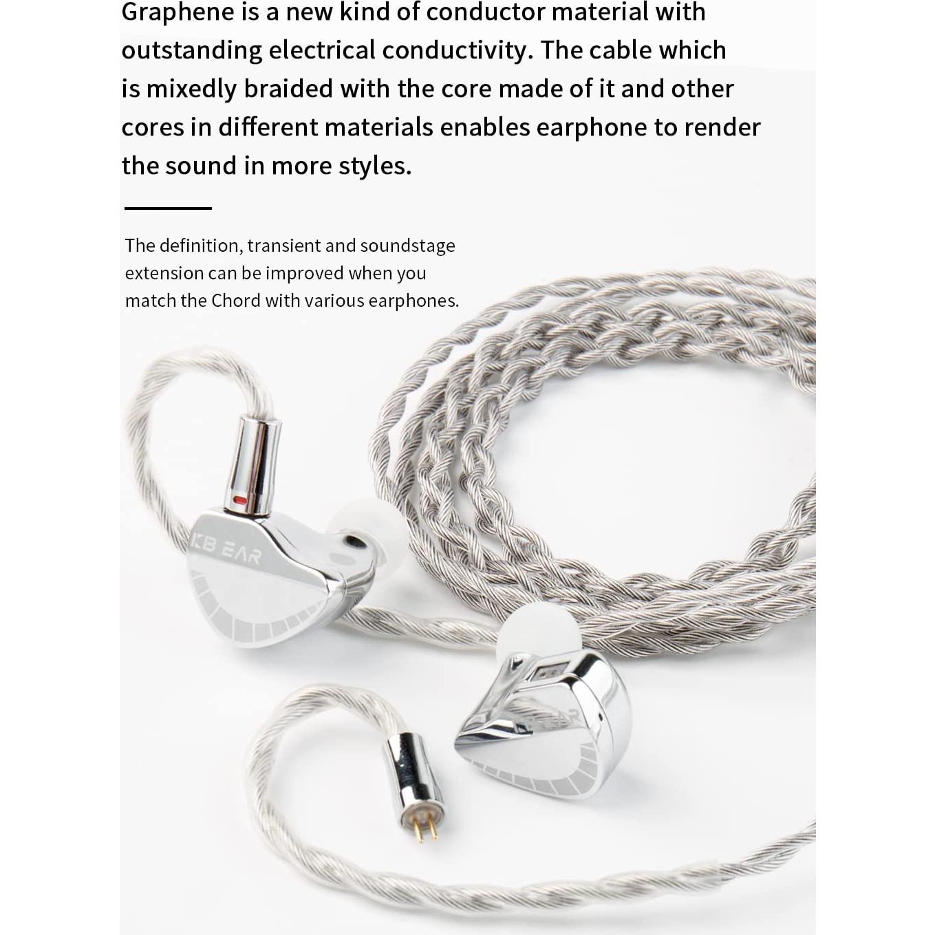 Cable IEM KBEAR Chord 6N Grafeno Trenzado 3.5mm MMCX