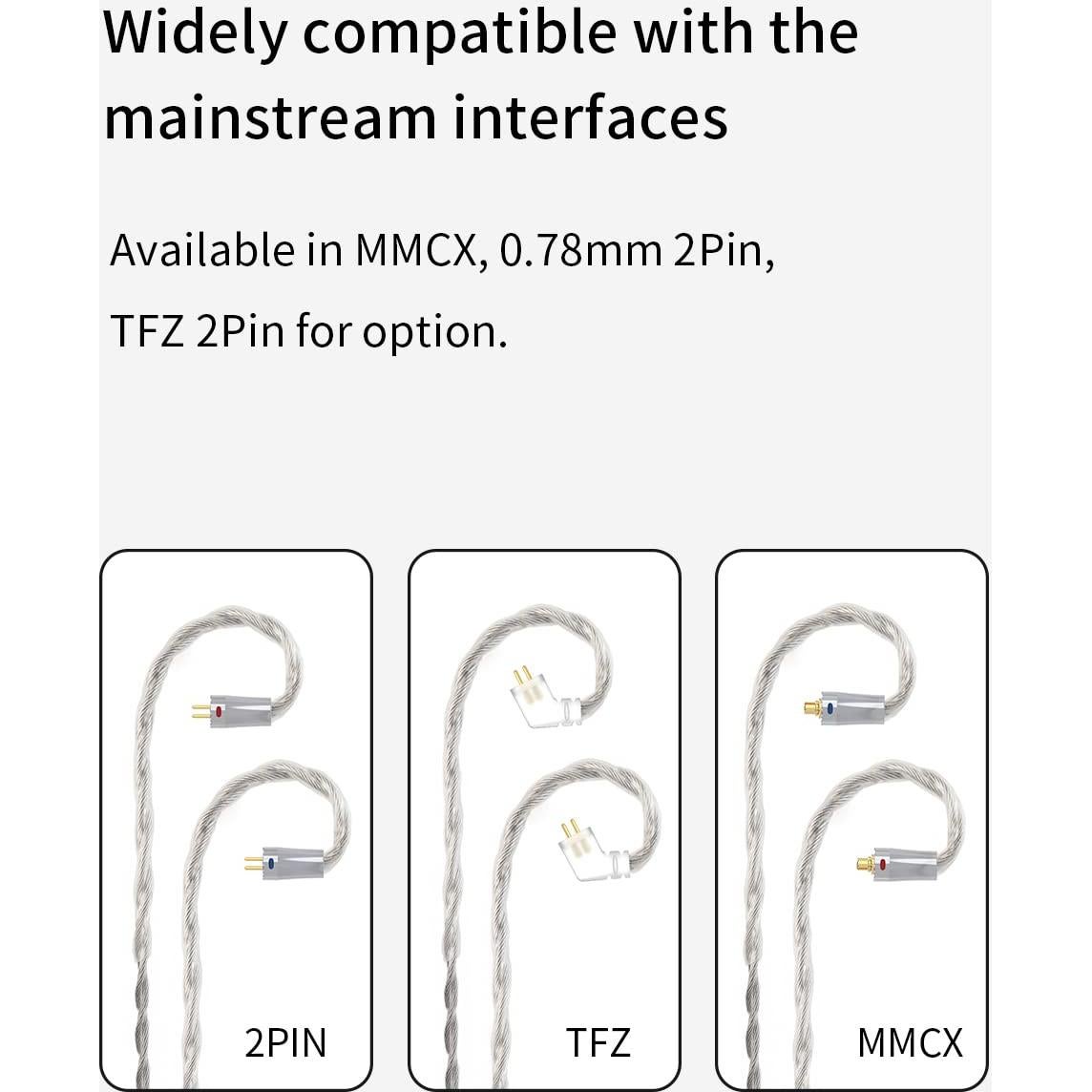 Cable IEM KBEAR Chord 6N Grafeno Trenzado 3.5mm MMCX