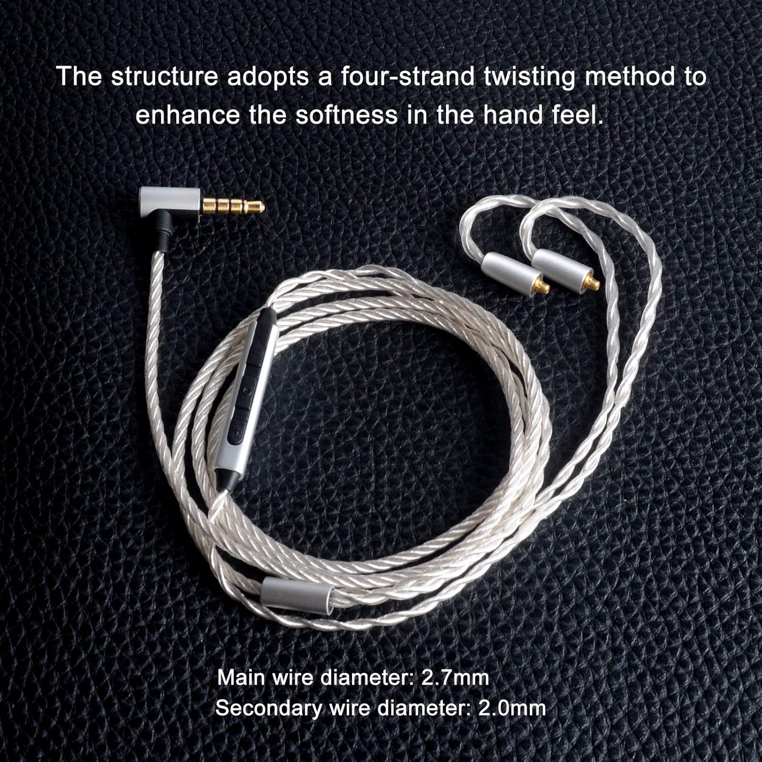 Cable de Reemplazo MMCX okcsc para Auriculares con Micrófono