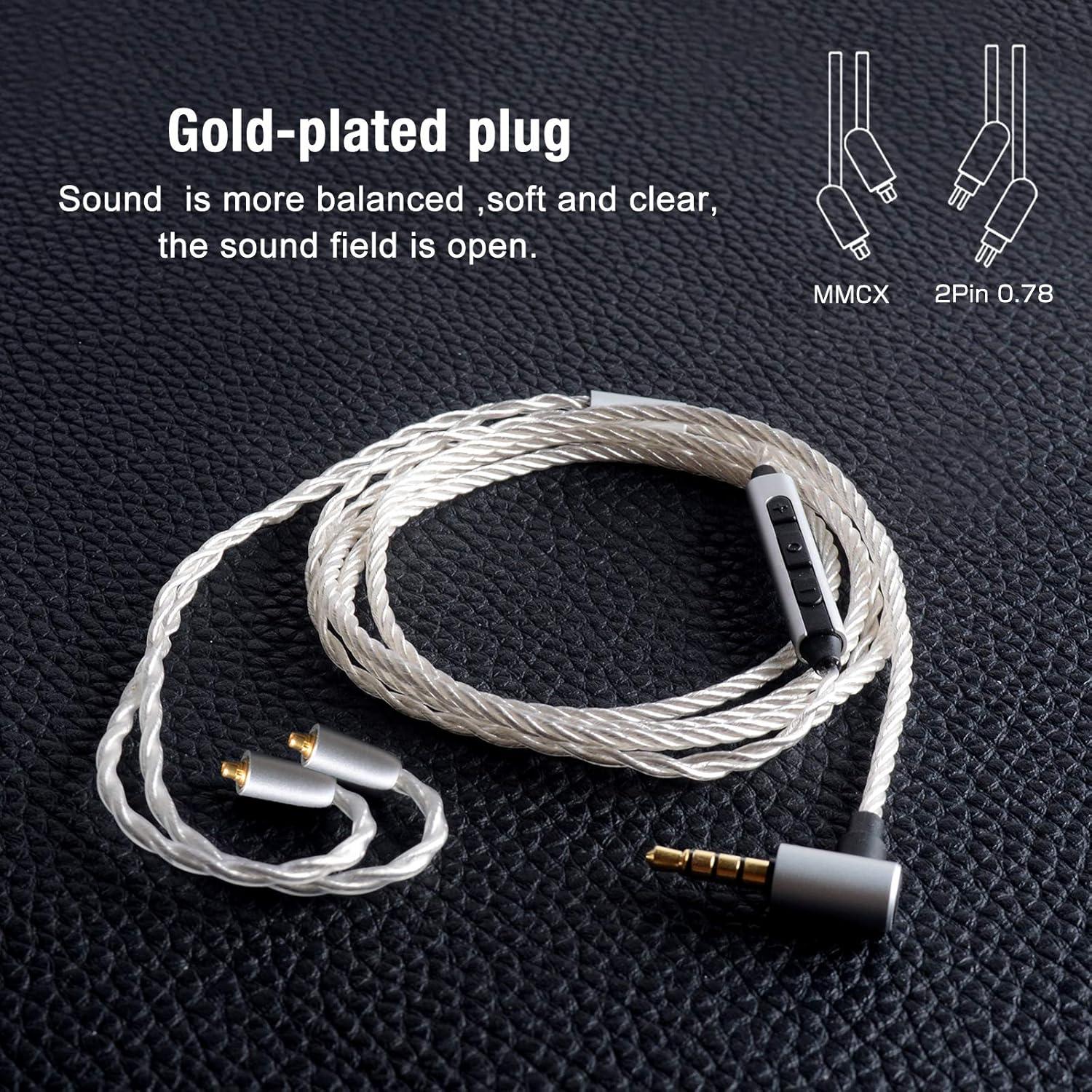 Cable de Reemplazo MMCX okcsc para Auriculares con Micrófono