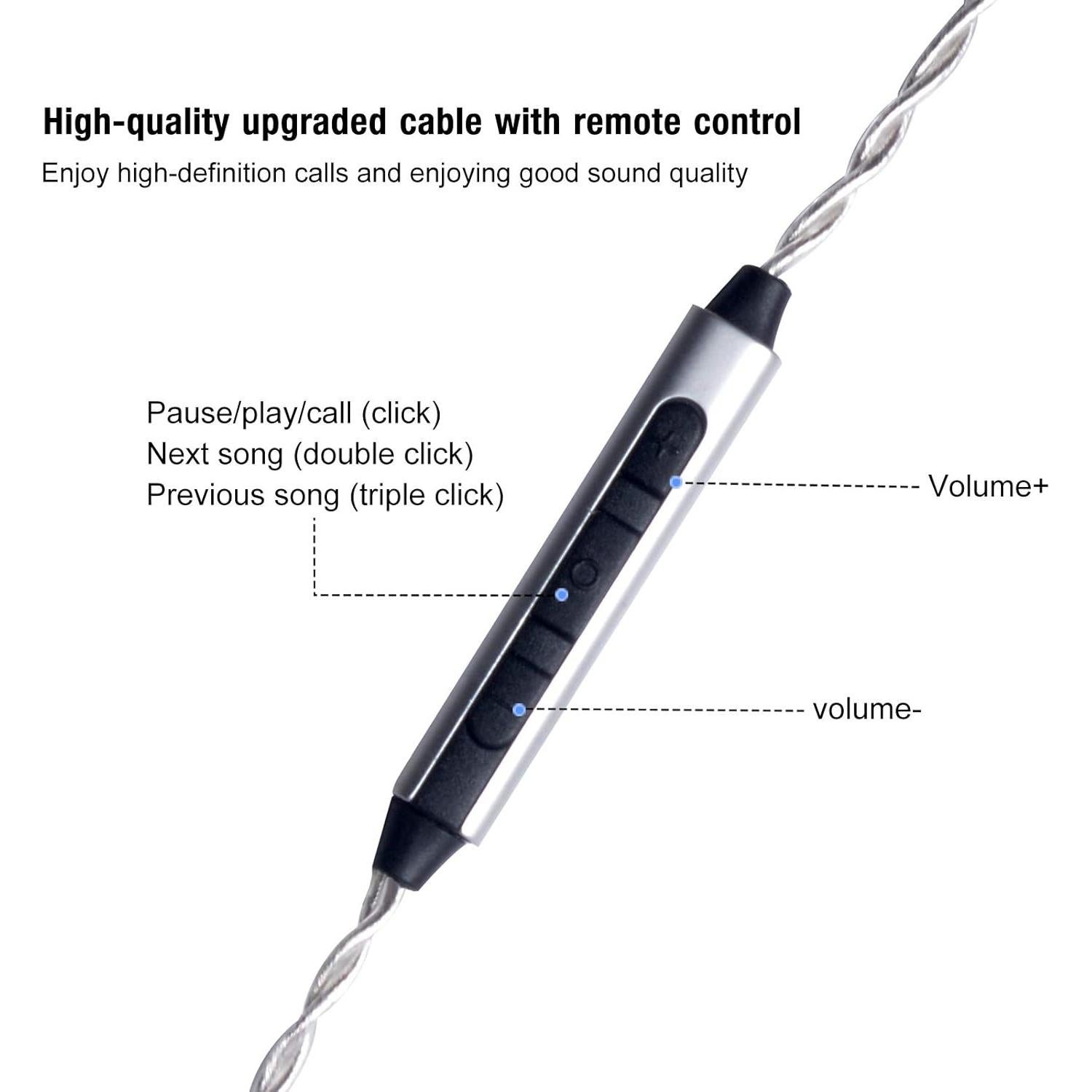 Cable de Reemplazo MMCX okcsc para Auriculares con Micrófono