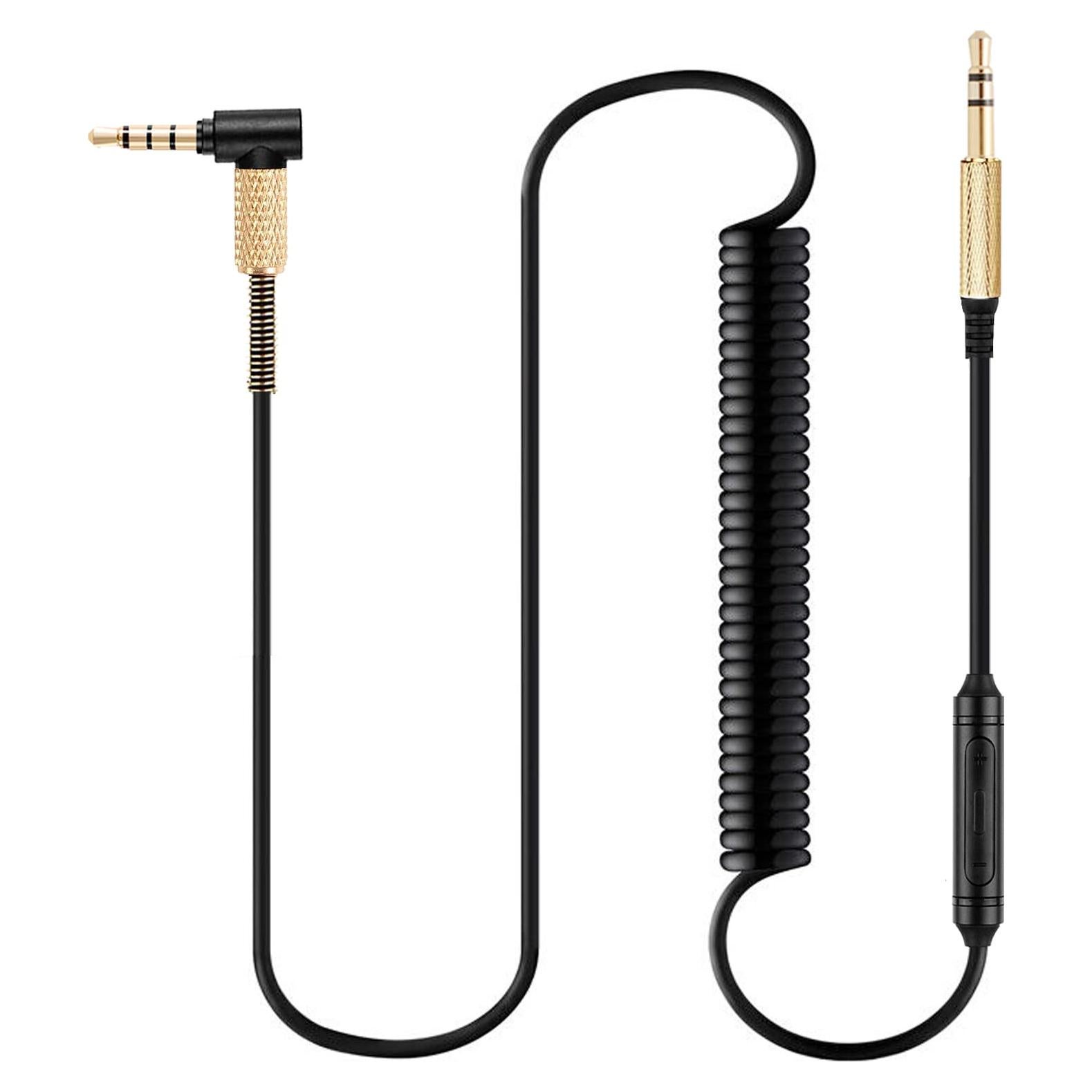 Cable de audio enrollado Fezzlo 1.3m-2.5m con micrófono