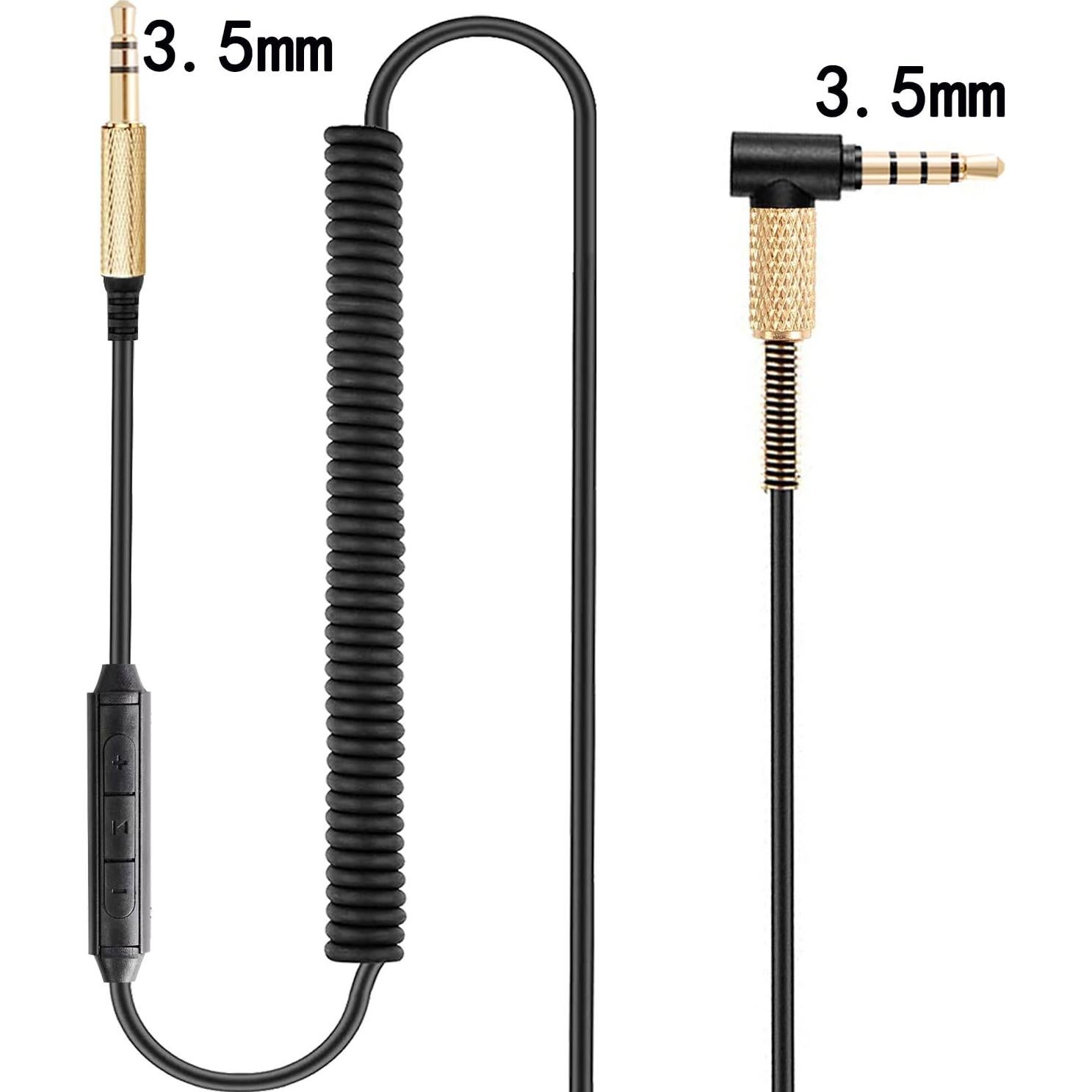 Cable de audio enrollado Fezzlo 1.3m-2.5m con micrófono