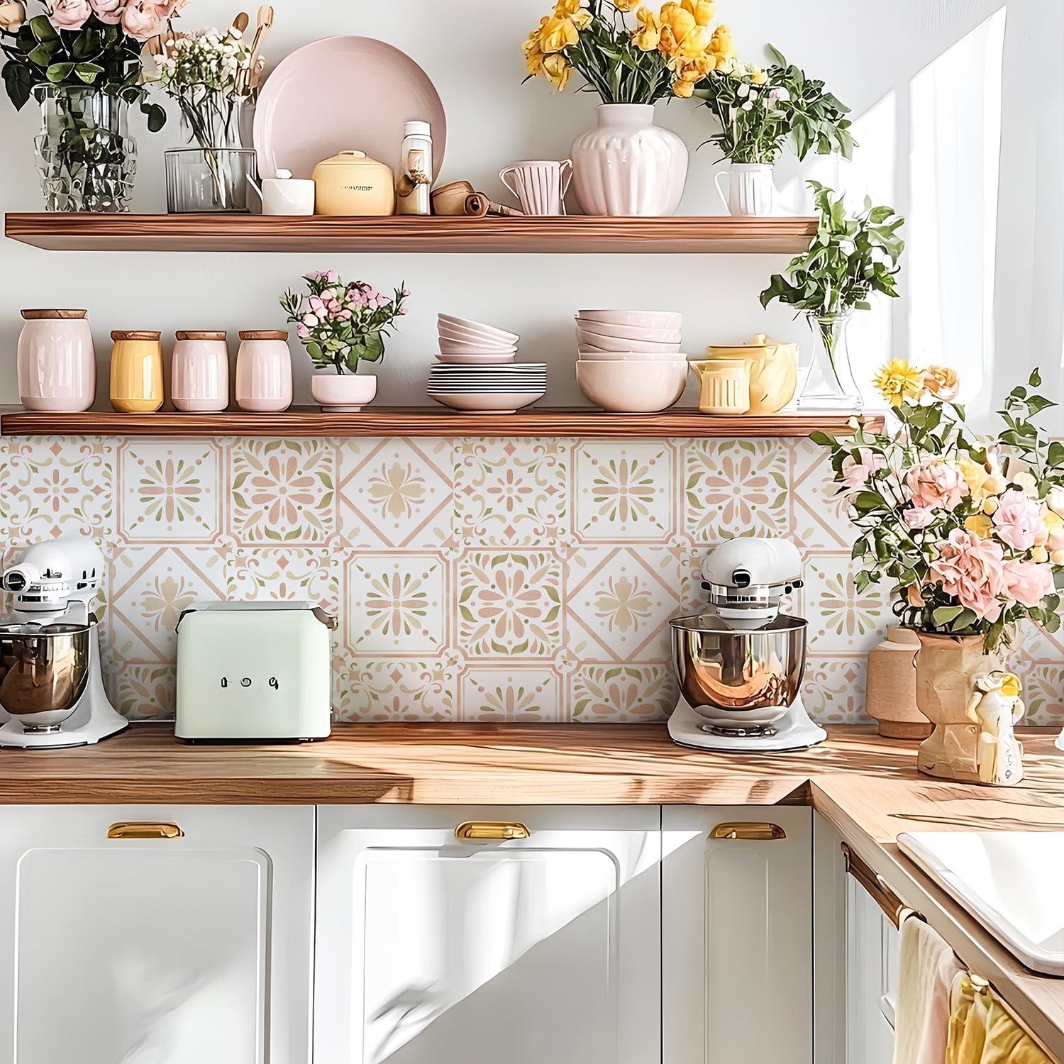 Calcomanías de Azulejo Vintage PONIIIEU 20x20cm 10 PCS