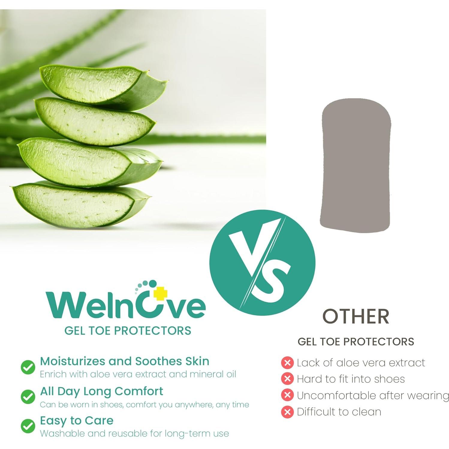 Protectores de Dedos Welnove - 16 Mangas de Silicona con Gel