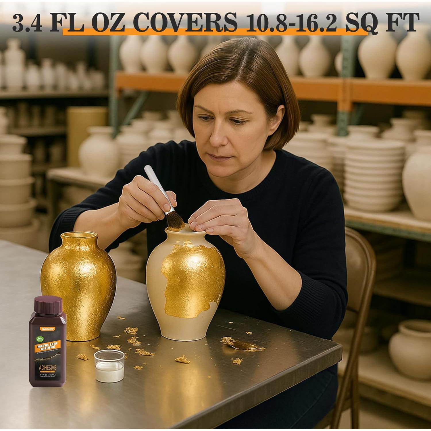 Adhesivo de Hoja de Oro Nariolar 100 ml a Base de Agua para Manualidades