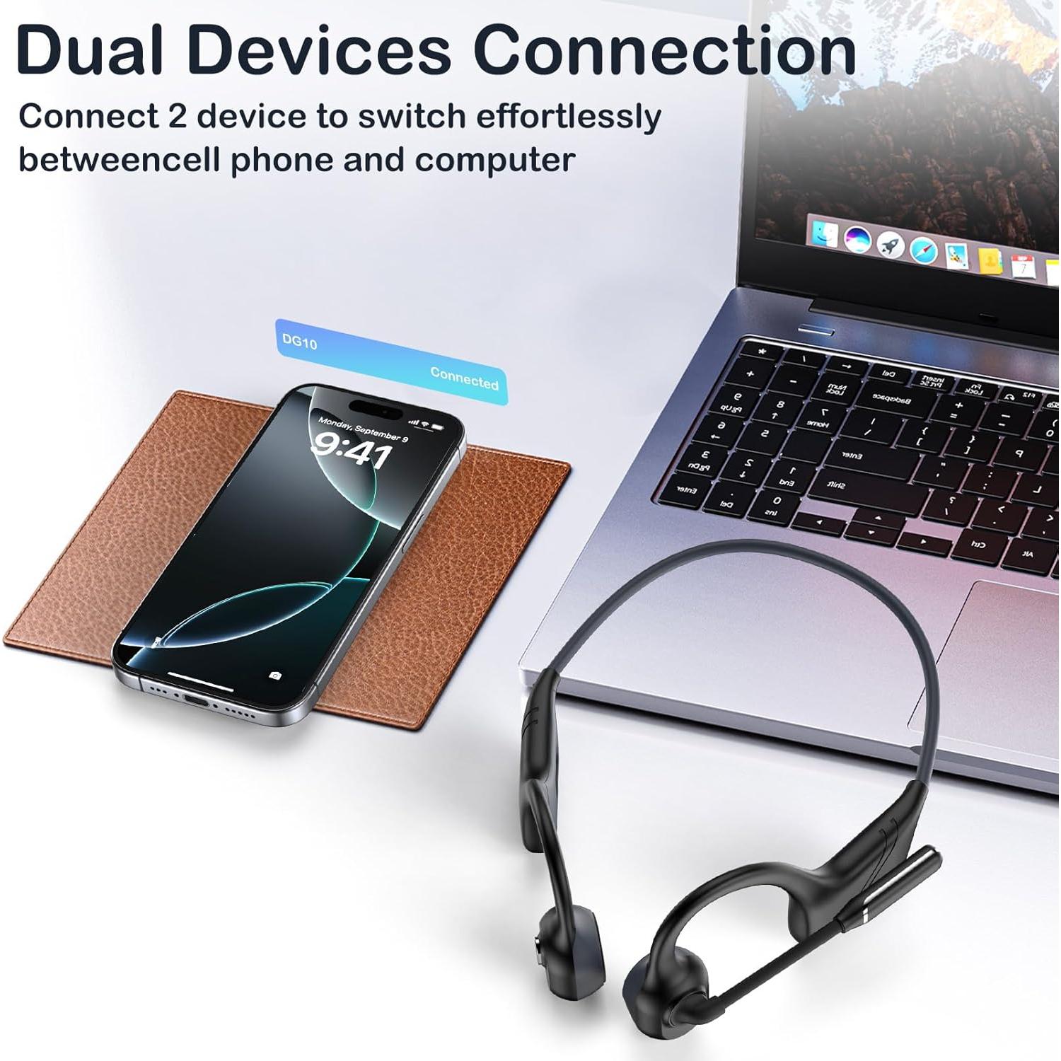 Auriculares de Conducción Ósea Bluetooth Callink DG10 Negro
