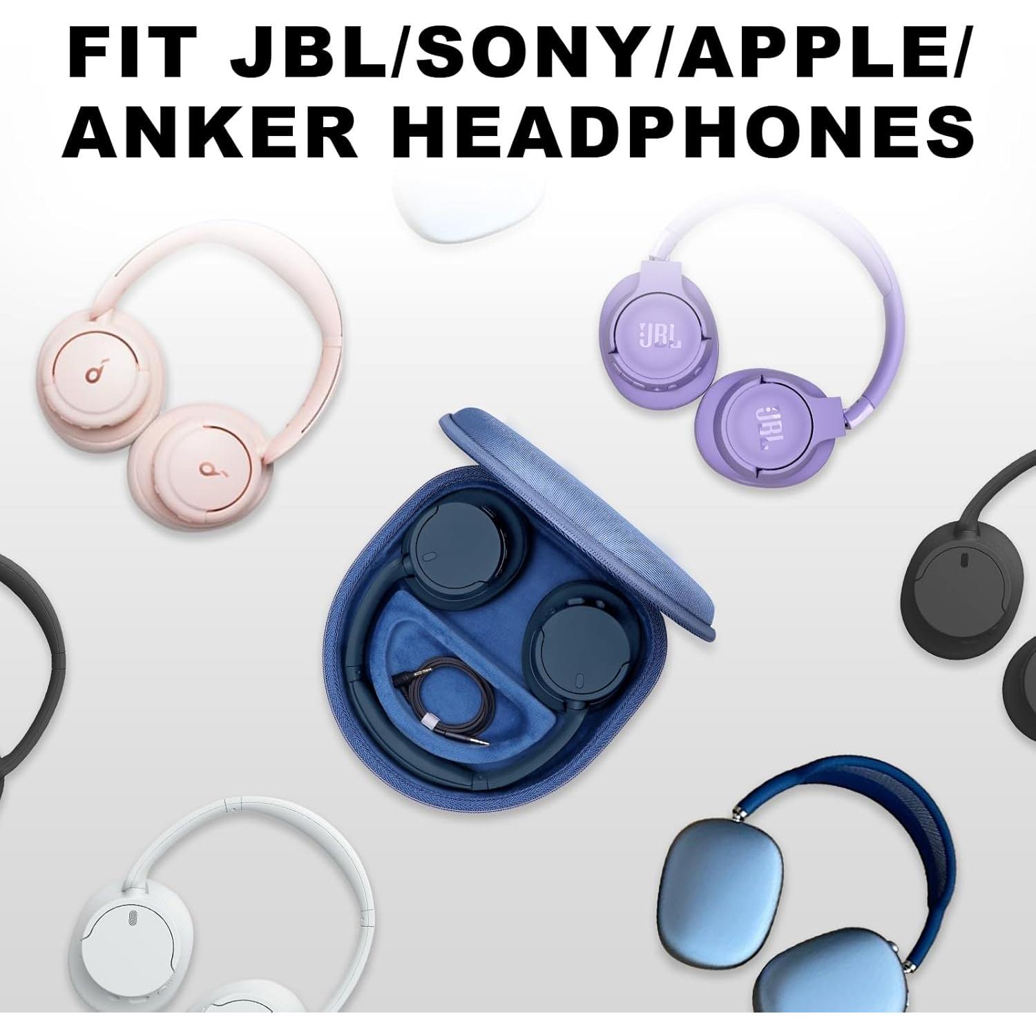 Funda para Auriculares Bluetooth DR·AMIU Azul - Compatible con JBL, Sony, Bose