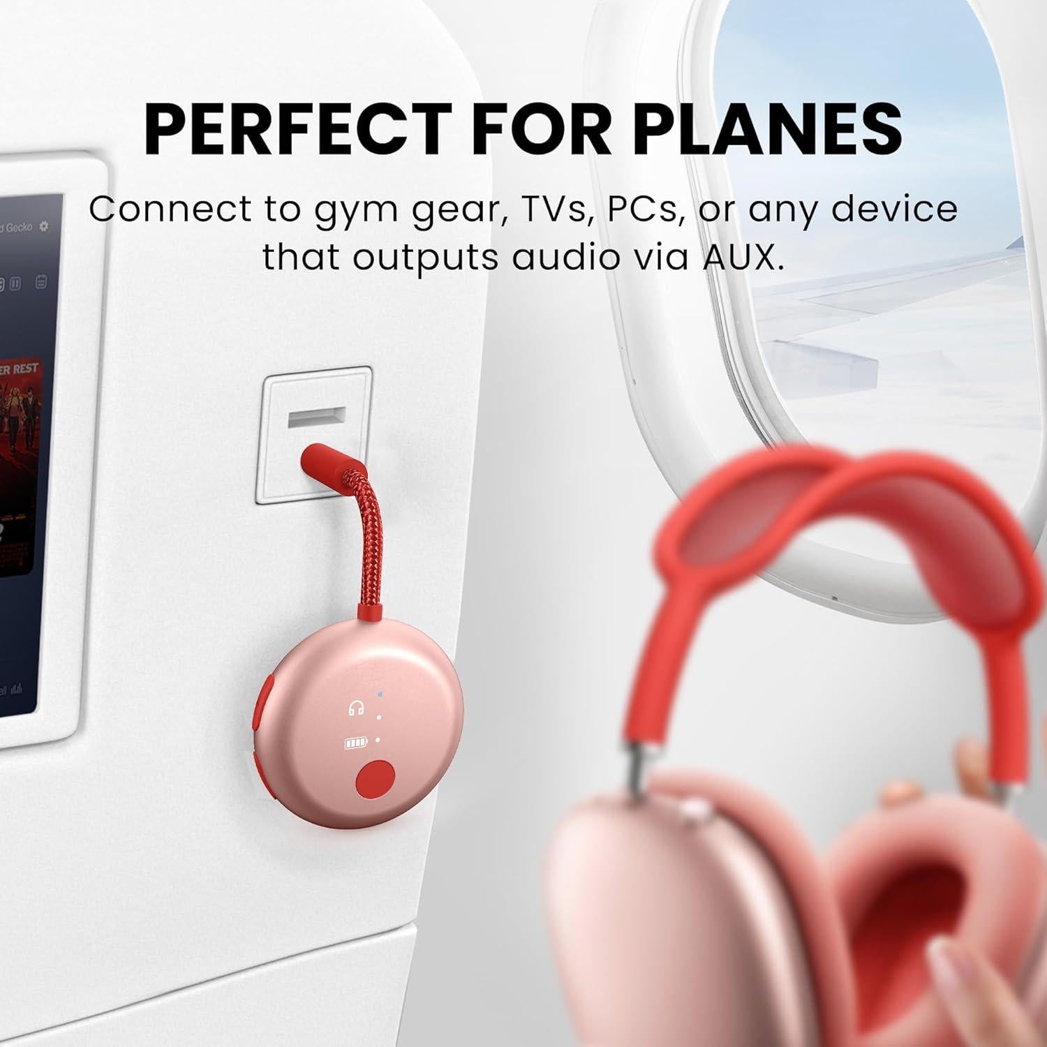 Adaptador Bluetooth Avantree SoundJet R1 Rosa, aptX, 20H Batería