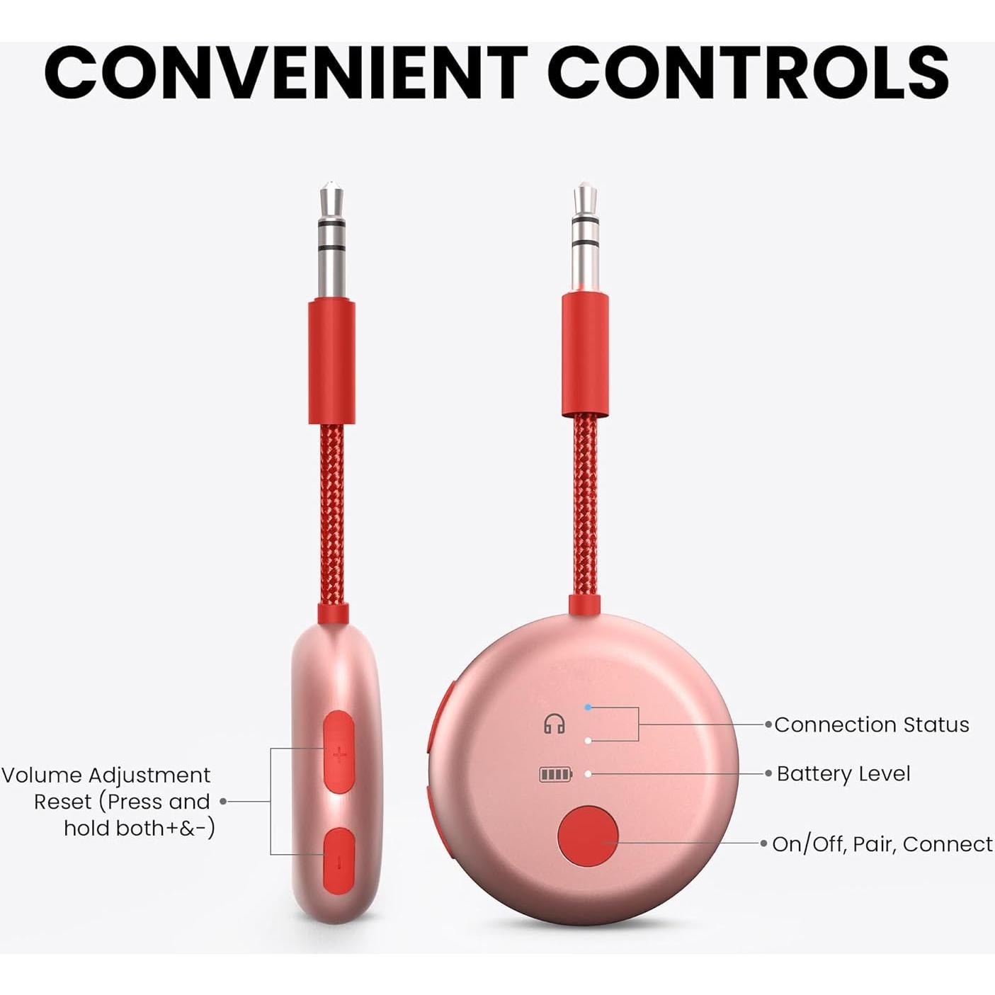 Adaptador Bluetooth Avantree SoundJet R1 Rosa, aptX, 20H Batería