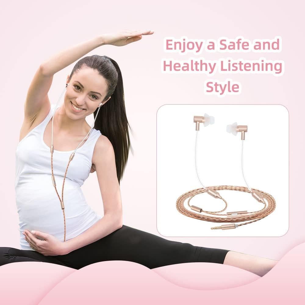 Auriculares de Tubo de Aire iBrain Dorado con Micrófono y Cancelación de Ruido