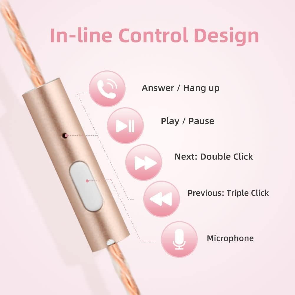 Auriculares de Tubo de Aire iBrain Dorado con Micrófono y Cancelación de Ruido