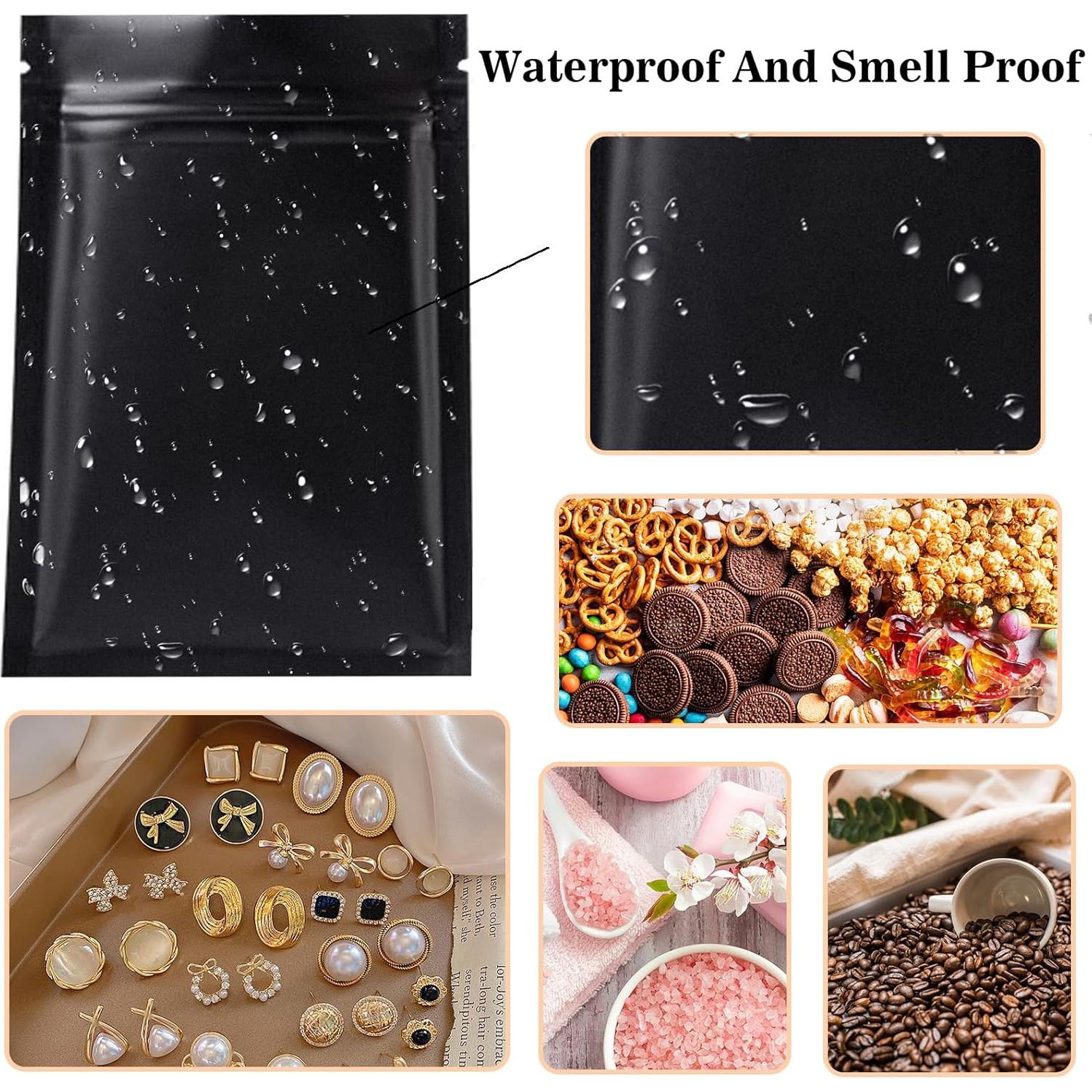 200 Bolsas Mylar Reutilizables 10.16x15.24cm LEOSINDA Negros