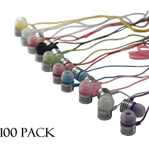 Auriculares JustJamz a Granel 100 Unidades 3.5mm Coloridos