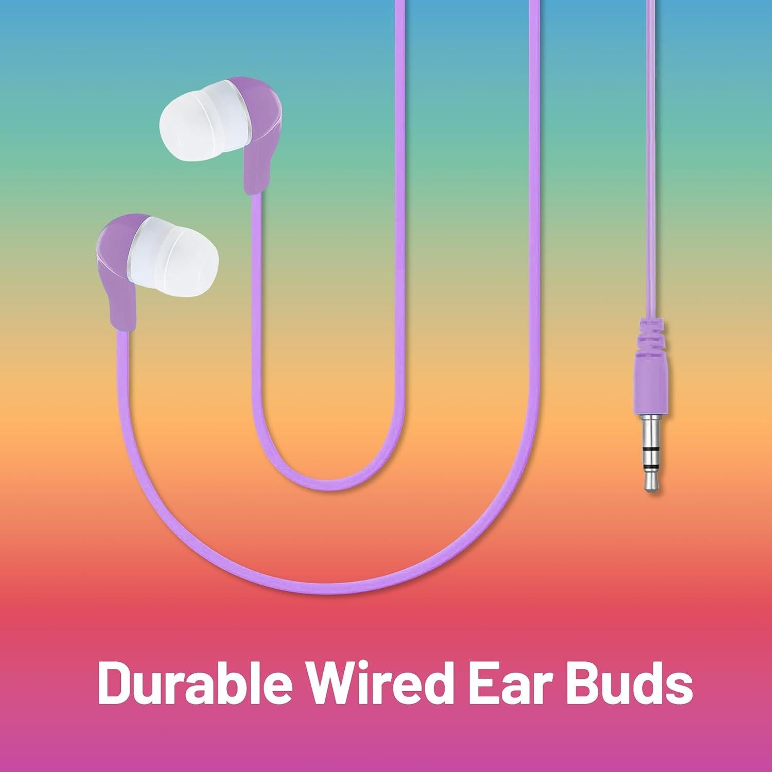 Auriculares Alámbricos JustJamz Coloridos para Niños - Paquete de 10